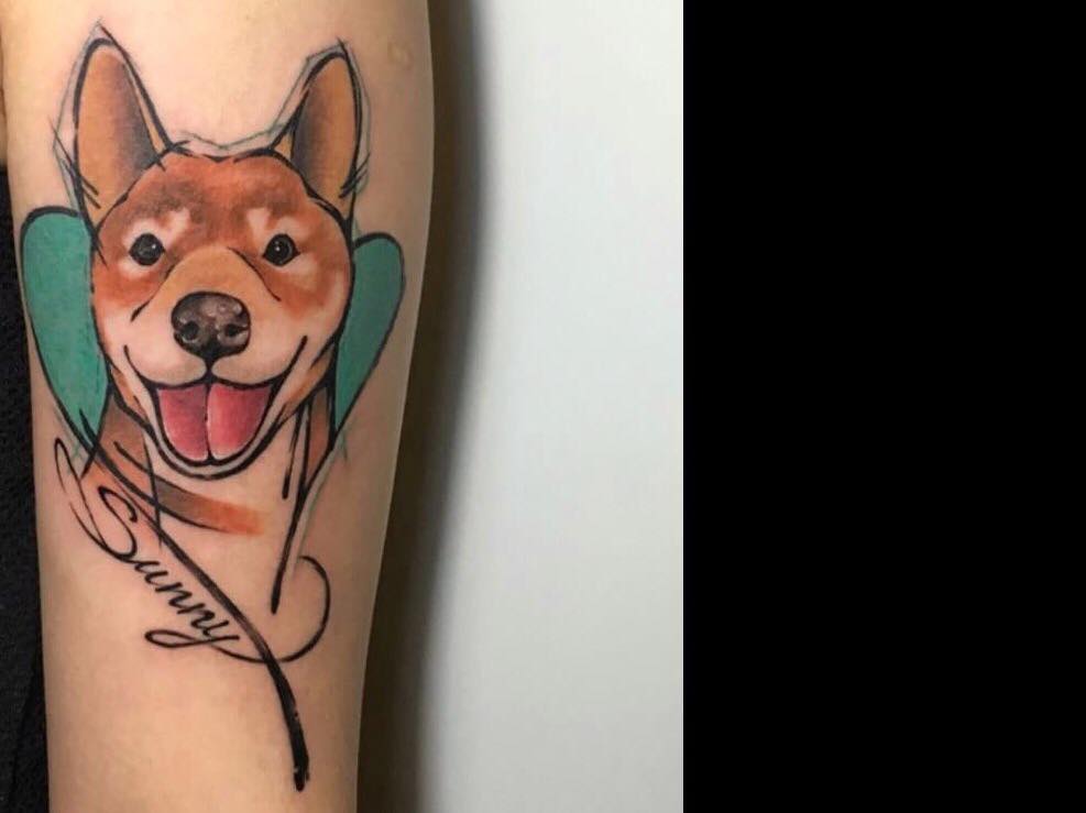 李小巨替朋友設計的柴犬 Sunny。 （李小巨提供）