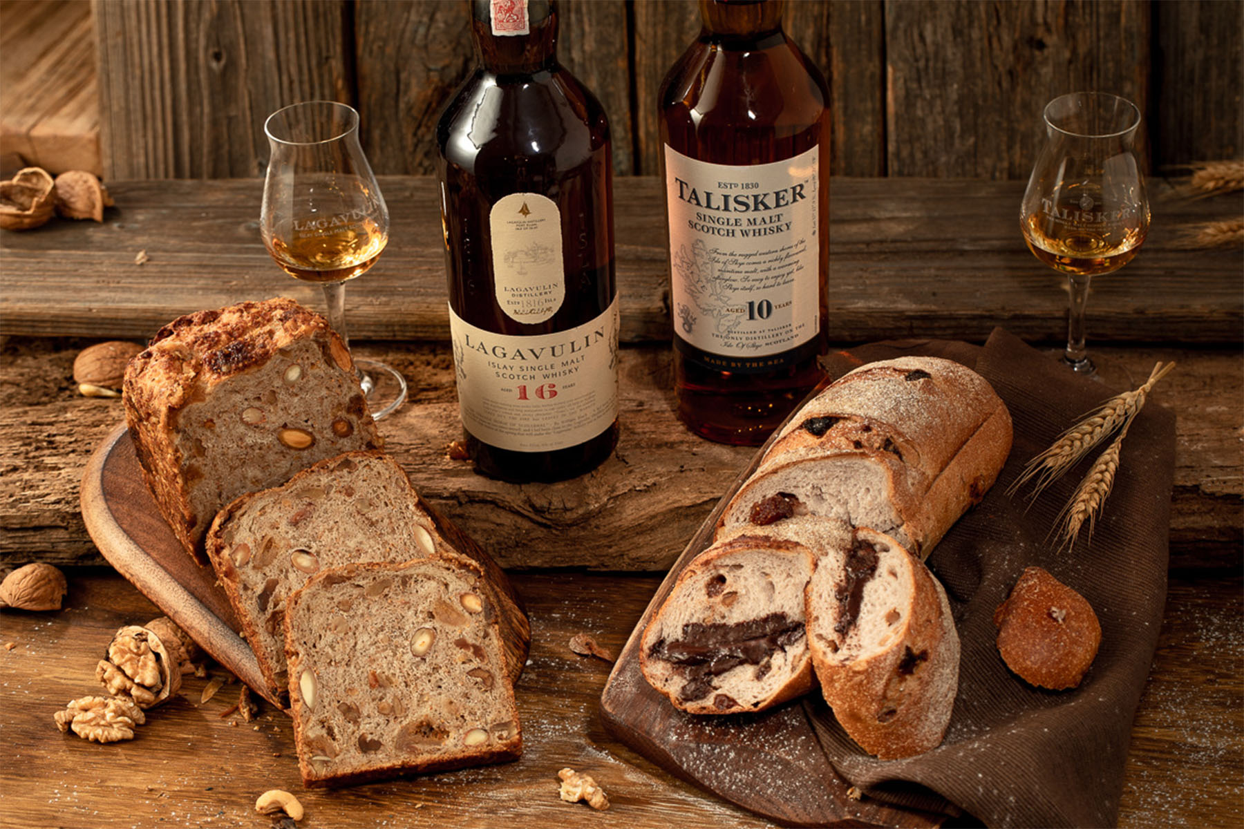 海島之最單一麥芽威士忌系列與世界冠軍陳耀訓師傅合作推出威士忌麵包。（帝亞吉歐提供）