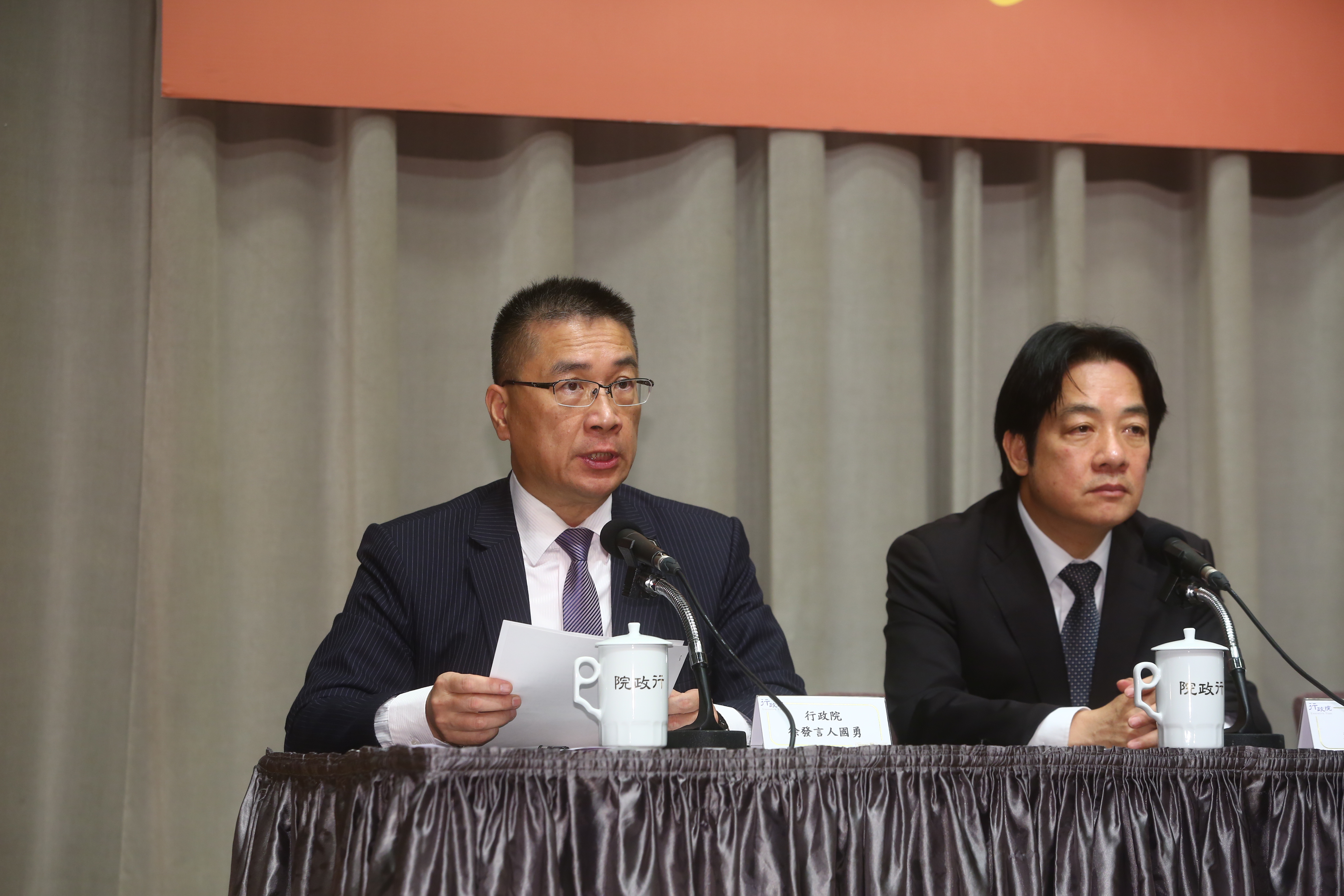 第一大部內政部由發言人徐國勇接任，賴揆希望持續打擊毒品。