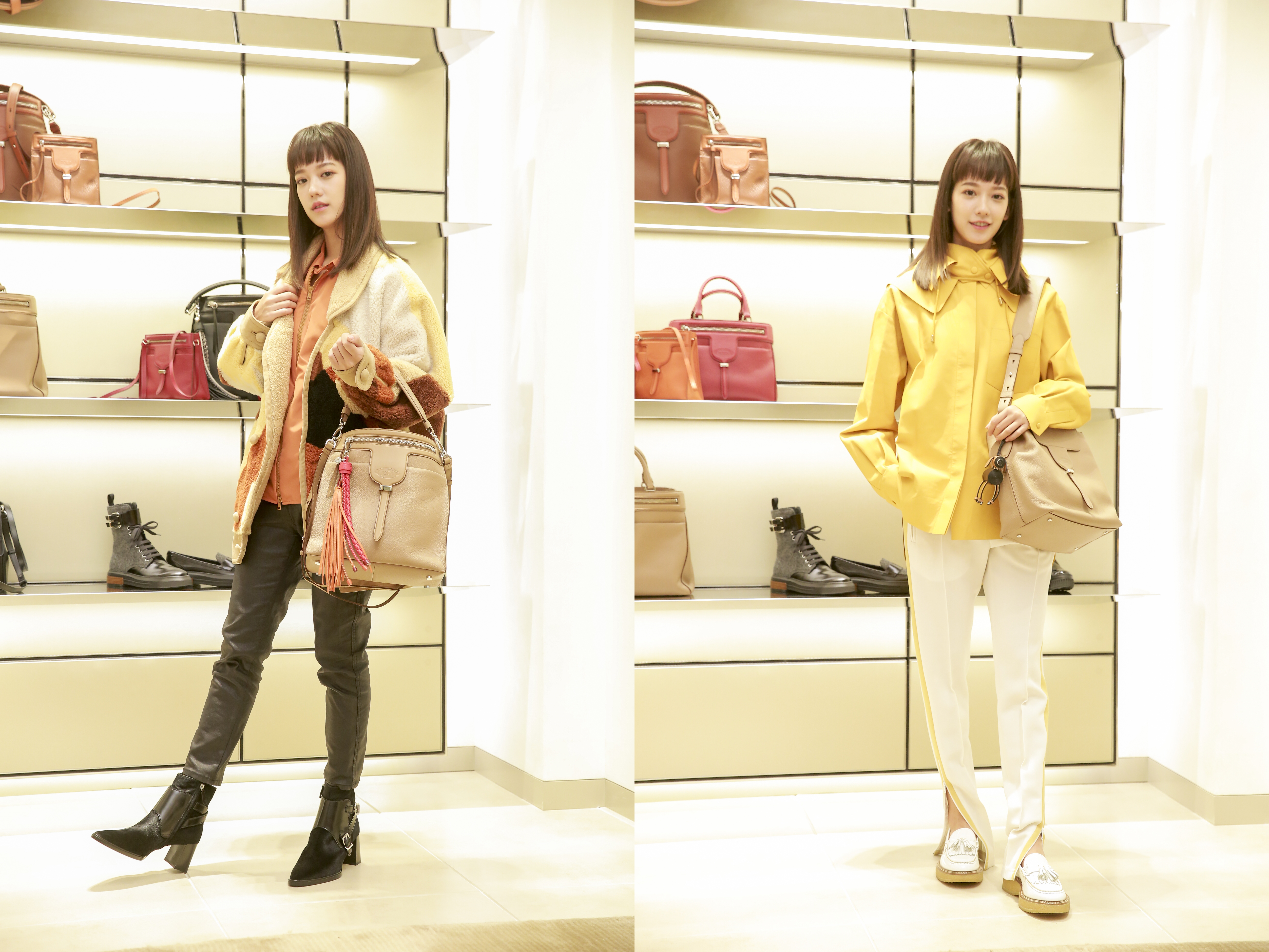 孟耿如出席TOD’S秋冬發表會，分別拎著2個新包款現身。〈左〉Thea Bag，NT$75,500、〈右〉New Joy Bag，NT$43,600。