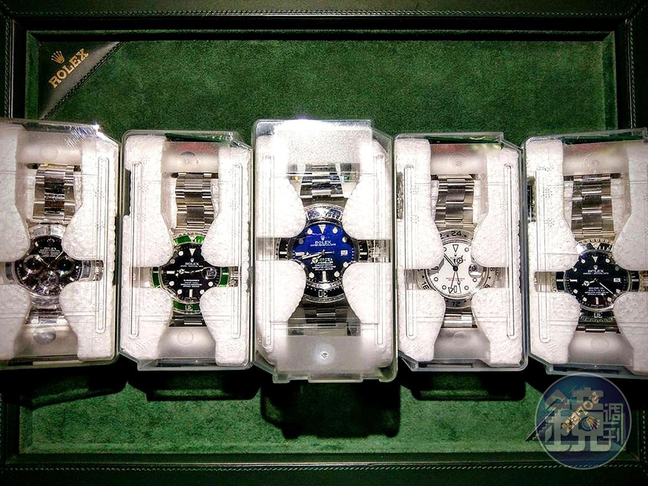 筆者與家父過去20年從各國購回20餘只的ROLEX新錶，半數以上捨不得拆封、僅做為投資之用。