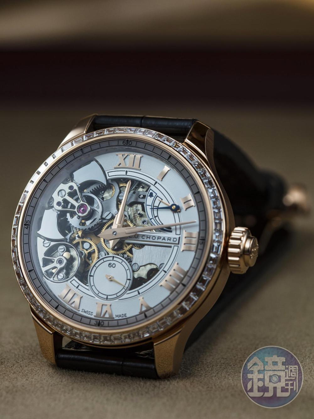 《CHOPARD L.U.C Full Strike》功能：時、分、小秒針顯示；三問報時；雙重動力儲存顯示/機芯：手上鏈機芯/定價：約NT$8,990,000（限量8只）