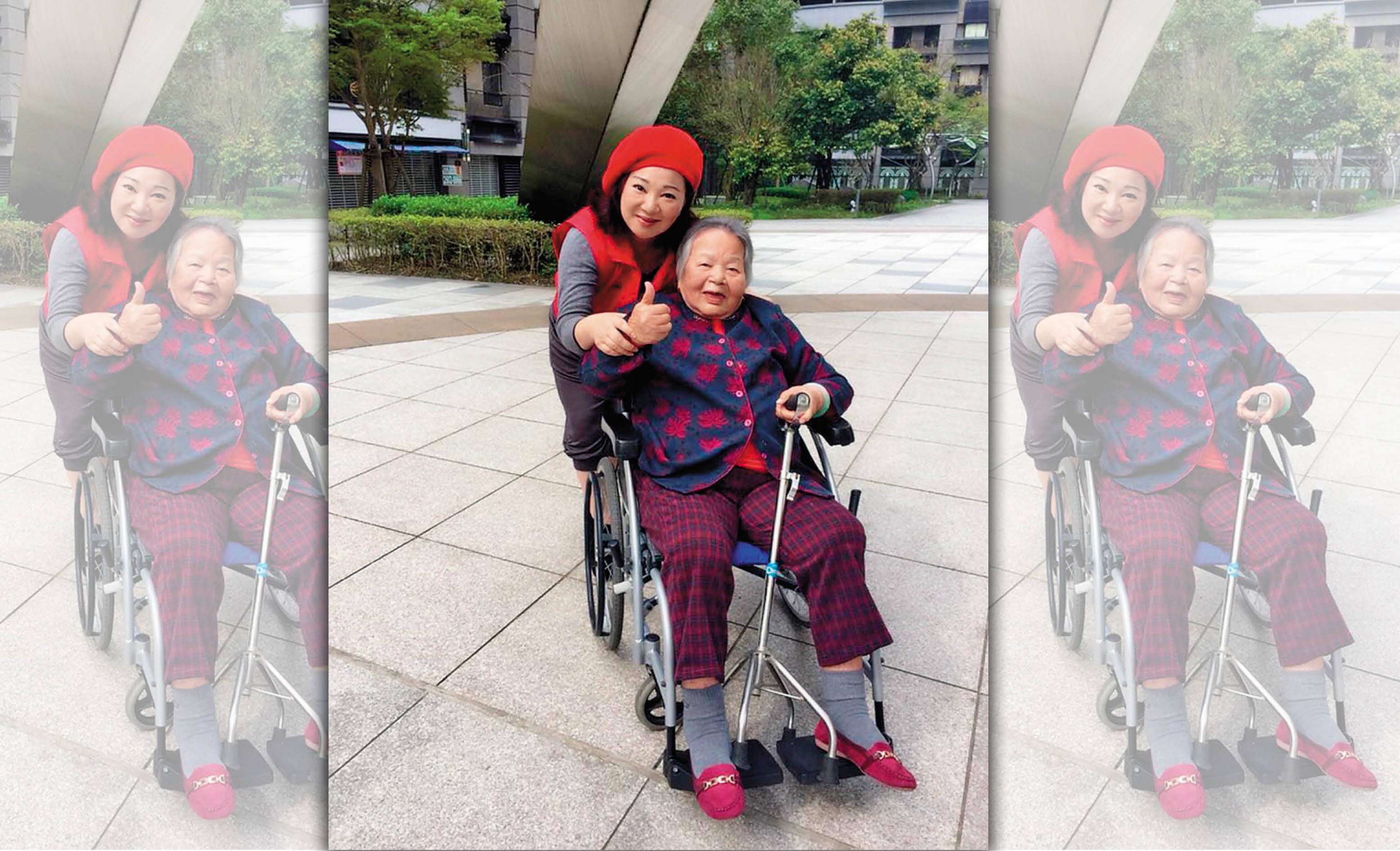 母親（前）過世後，白冰冰（後）才說出自己對母親的怨，雖然有怨，她仍奉養父母終老。（翻攝白冰冰臉書）