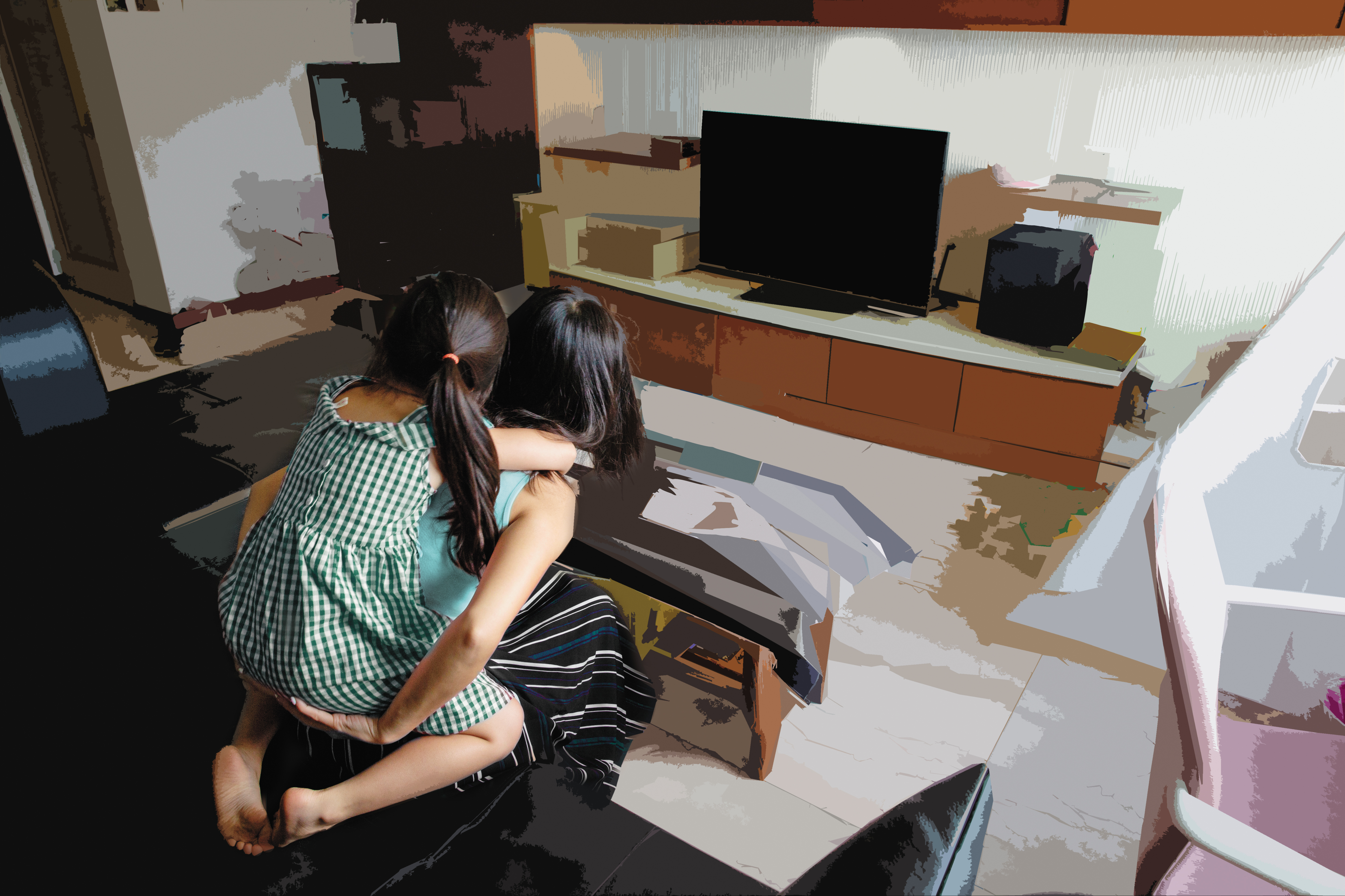 小欣和母親感情甚篤,在校遭受委屈後回家被母親發現情緒出現異狀。(為保護當事人,圖中人物與背景已做影像處理)