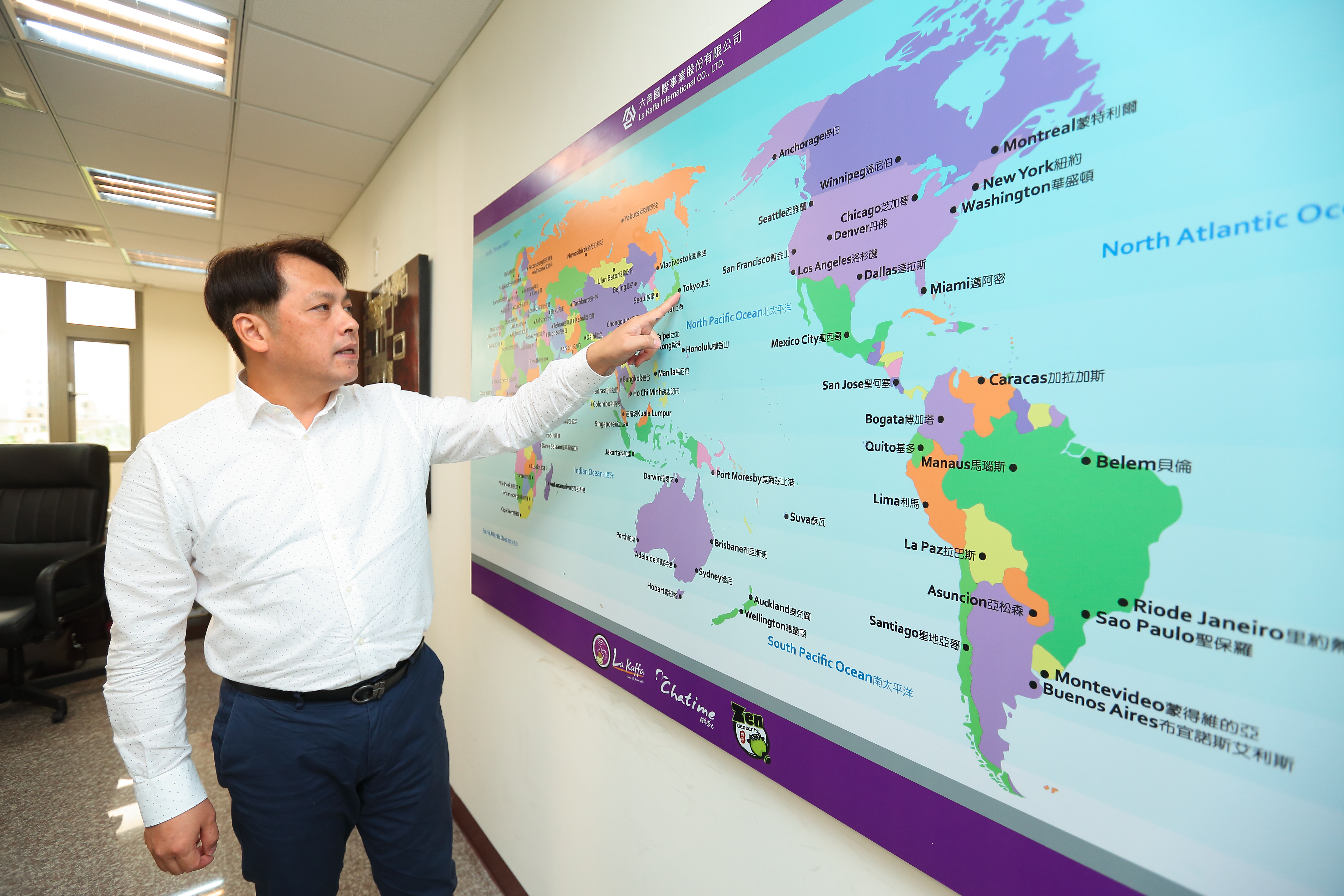 日出茶太已成功插旗36國，王耀輝持續布局全球，年底上看40國。