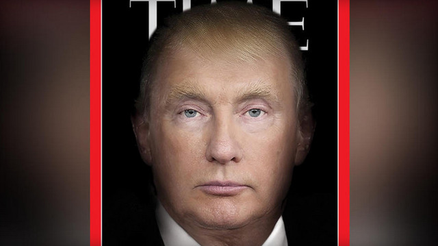 7月30日即將出版的最新一期時代雜誌封面，，將川普與普丁的臉合而為一。（翻攝自時代雜誌官網）