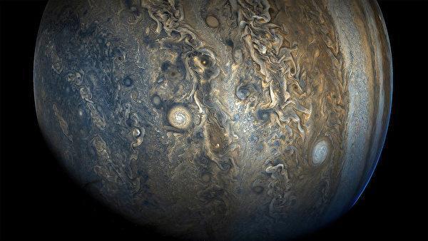 木星 （圖源：NASA/JPL-Caltech/SwRI/MSSS/Gerald Eichstädt and Seán Doran）