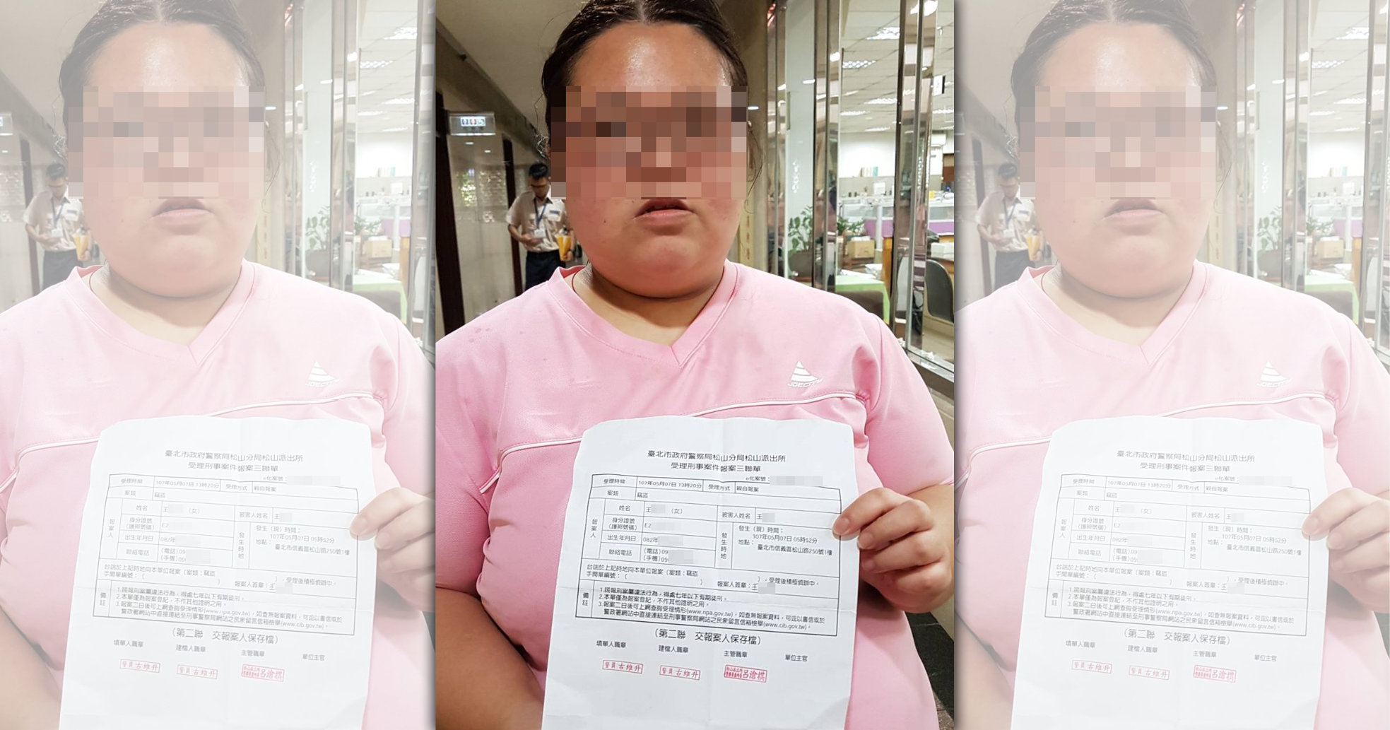 台北市王姓女子去年參加婚宴，白吃白喝還跨桌打包菜餚，並上台合影，被稱為「婚宴蟑螂」，王女今又到台北地檢署報到，不過，這回她是被害人。