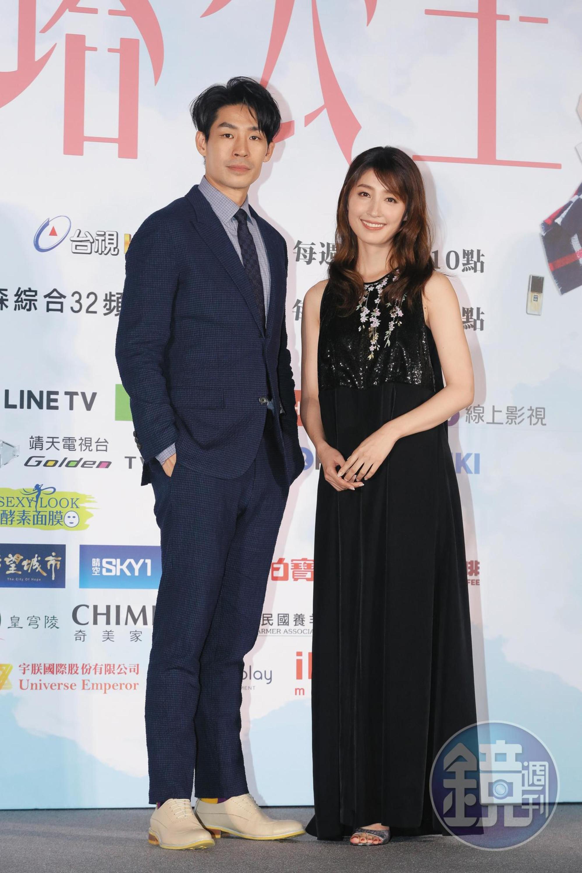 田中千繪（右）在電視劇《高塔公主》演出女強人，藍鈞天（左）飾演她的老闆，2人在劇中是知己。