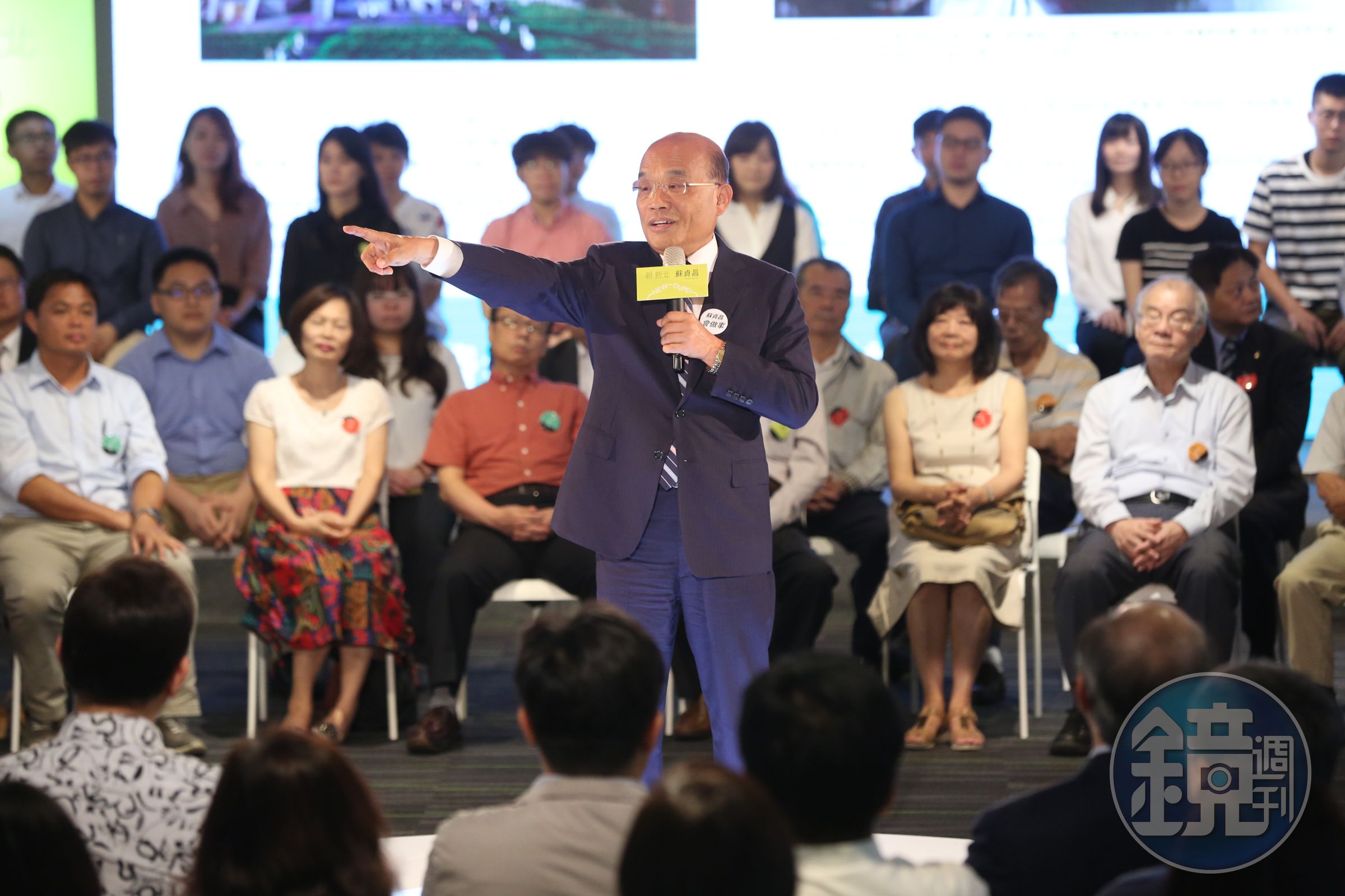 民進黨新北市長參選人蘇貞昌今開政策主軸發表會。