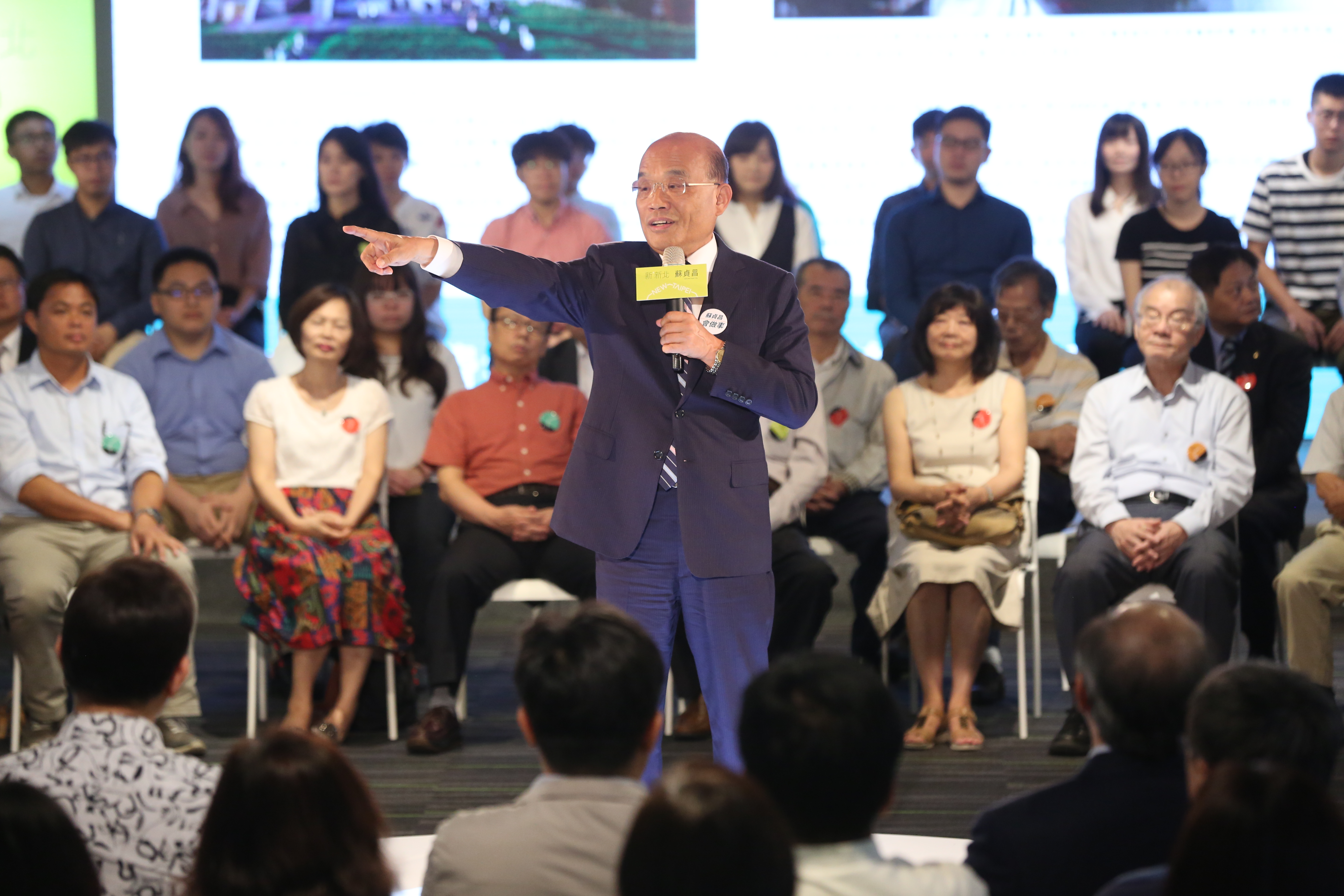 民進黨新北市長參選人蘇貞昌今開政策主軸發表會。