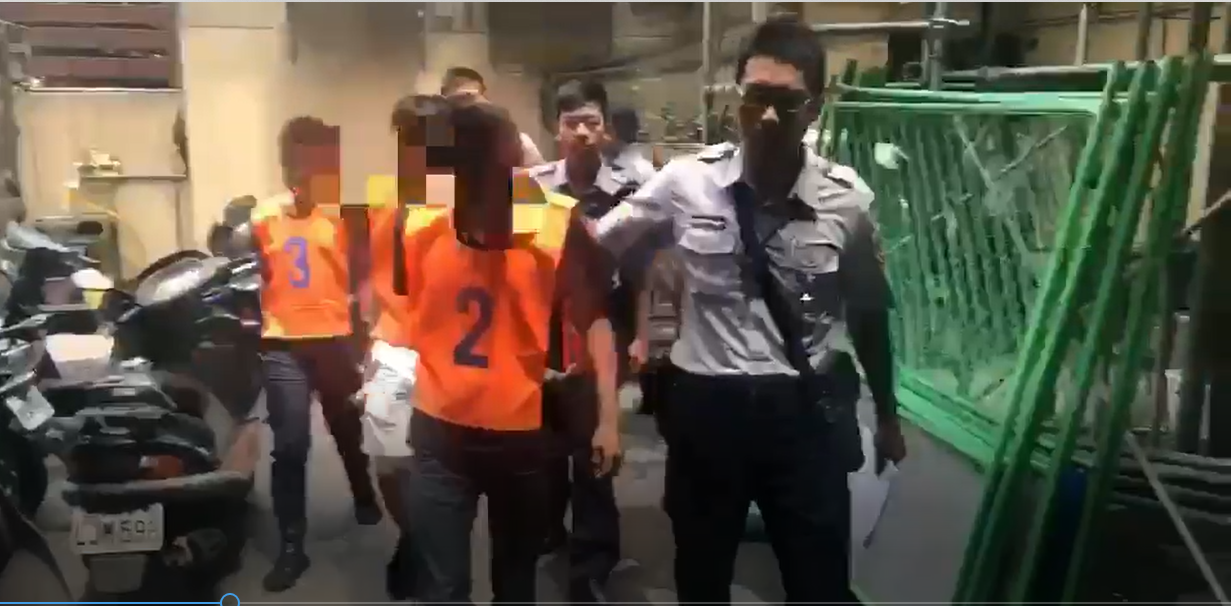 警方將涉嫌毆人的三人移送偵辦。（翻攝畫面）