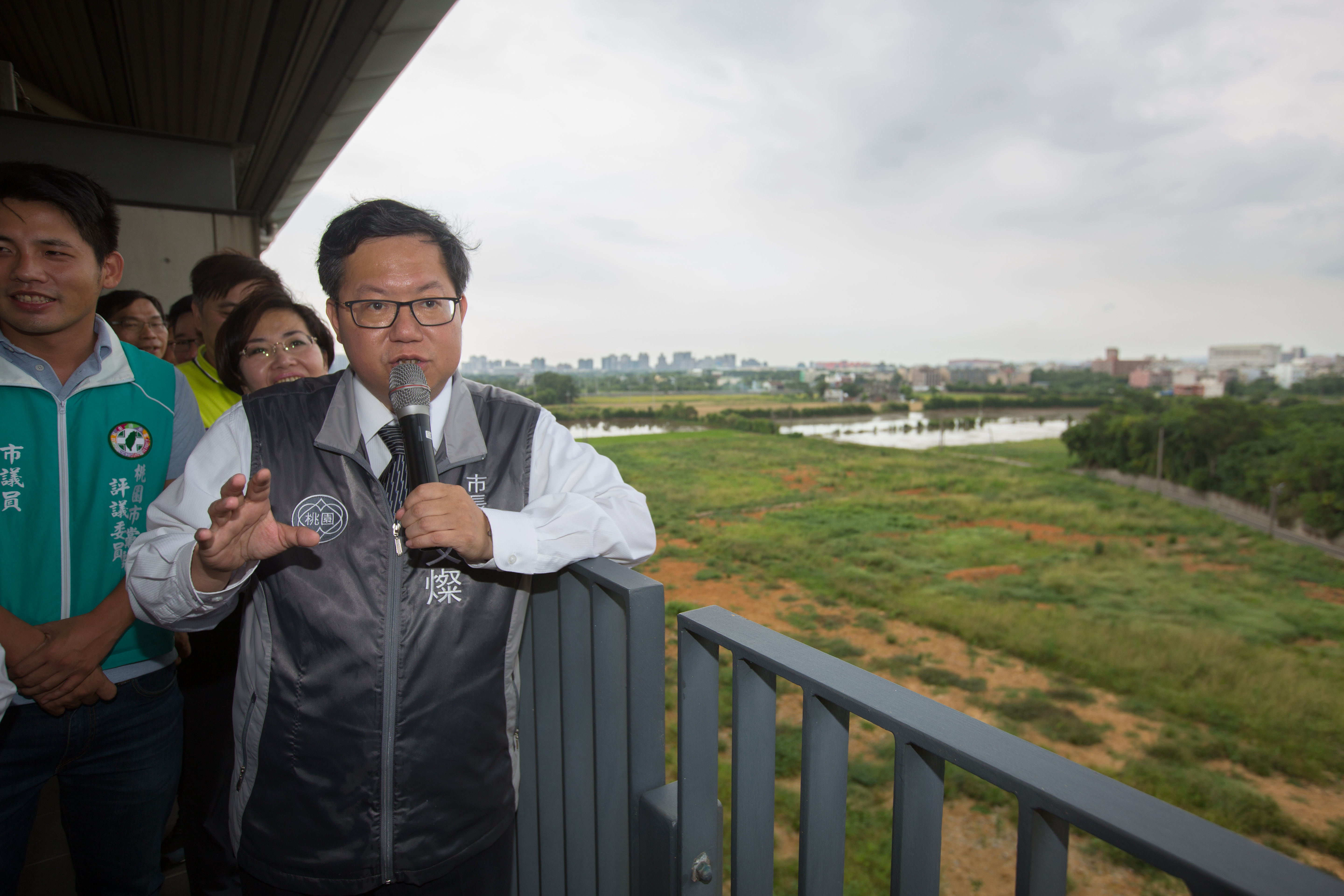 機場捷運A20興南站區周邊土地尚未開發，每天進出僅約200人次，鄭文燦打算透過區段徵收開發，打造田園住宅區。