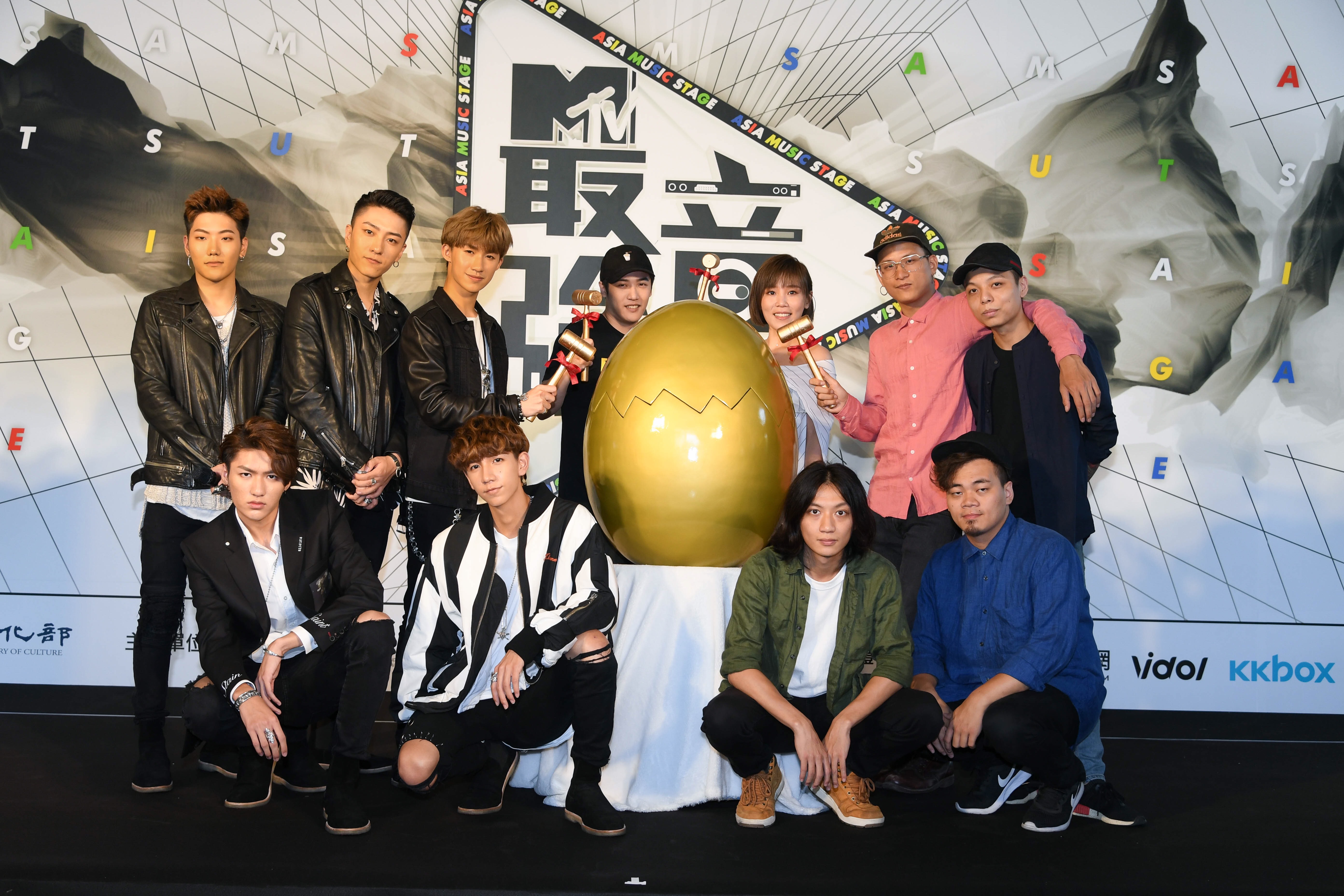 茄子蛋、李佳薇、熊仔及C.T.O等出席MTV台《最強音》記者會。（三立提供）