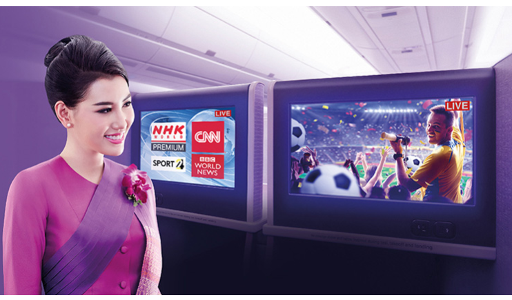 泰航LIVE TV提供即時NHK、BBC及CNN新聞和SPORT24頻道。（泰國航空提供）