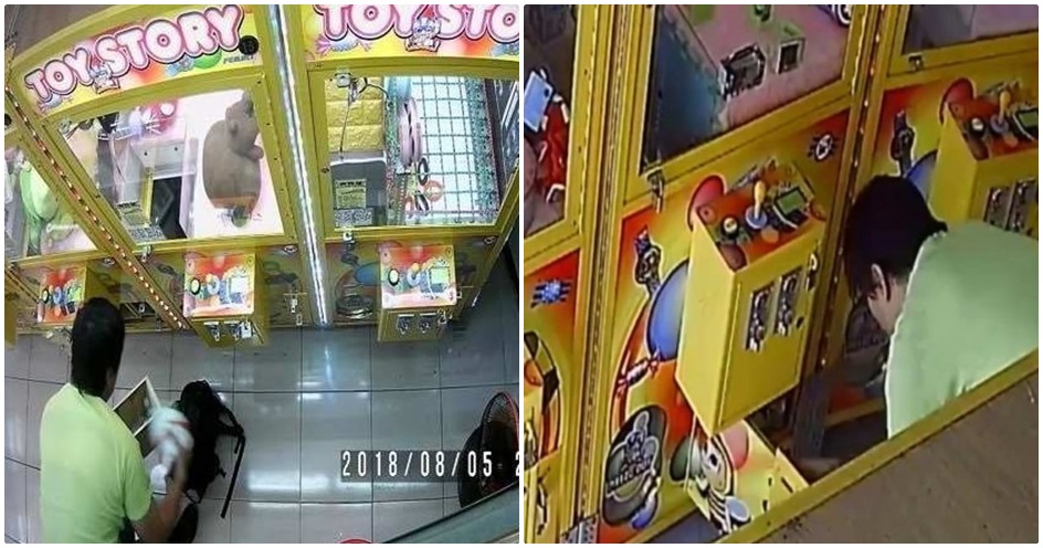 台中彰化娃娃機店慘被男子潛入竊取銅板,業者人心惶惶。(翻攝自爆料公社)