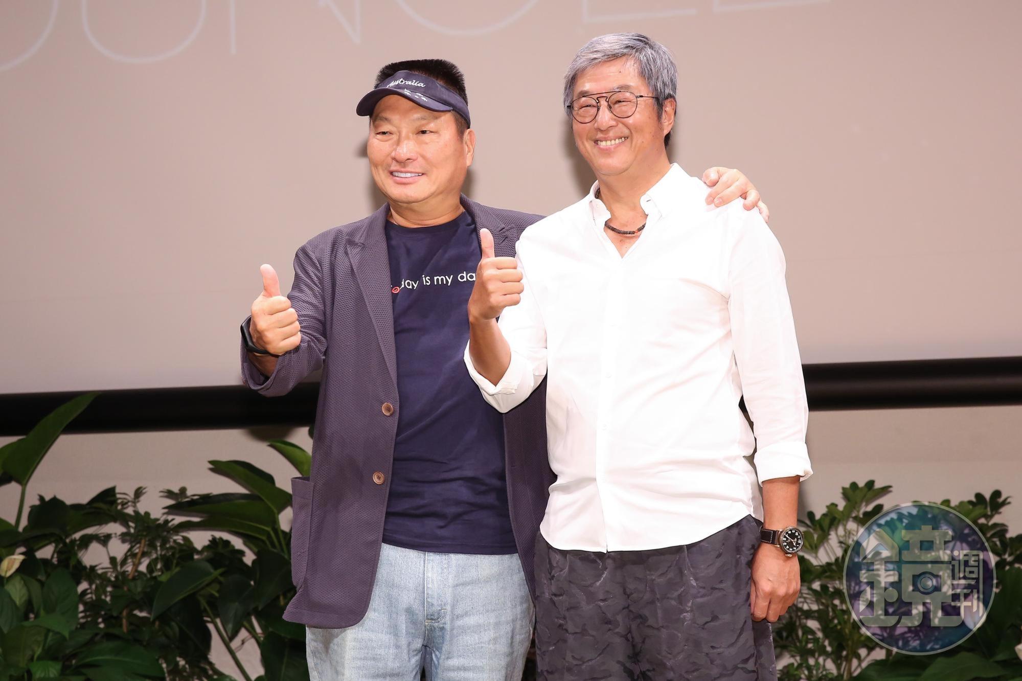 王偉忠與王令麟出席海選活動。