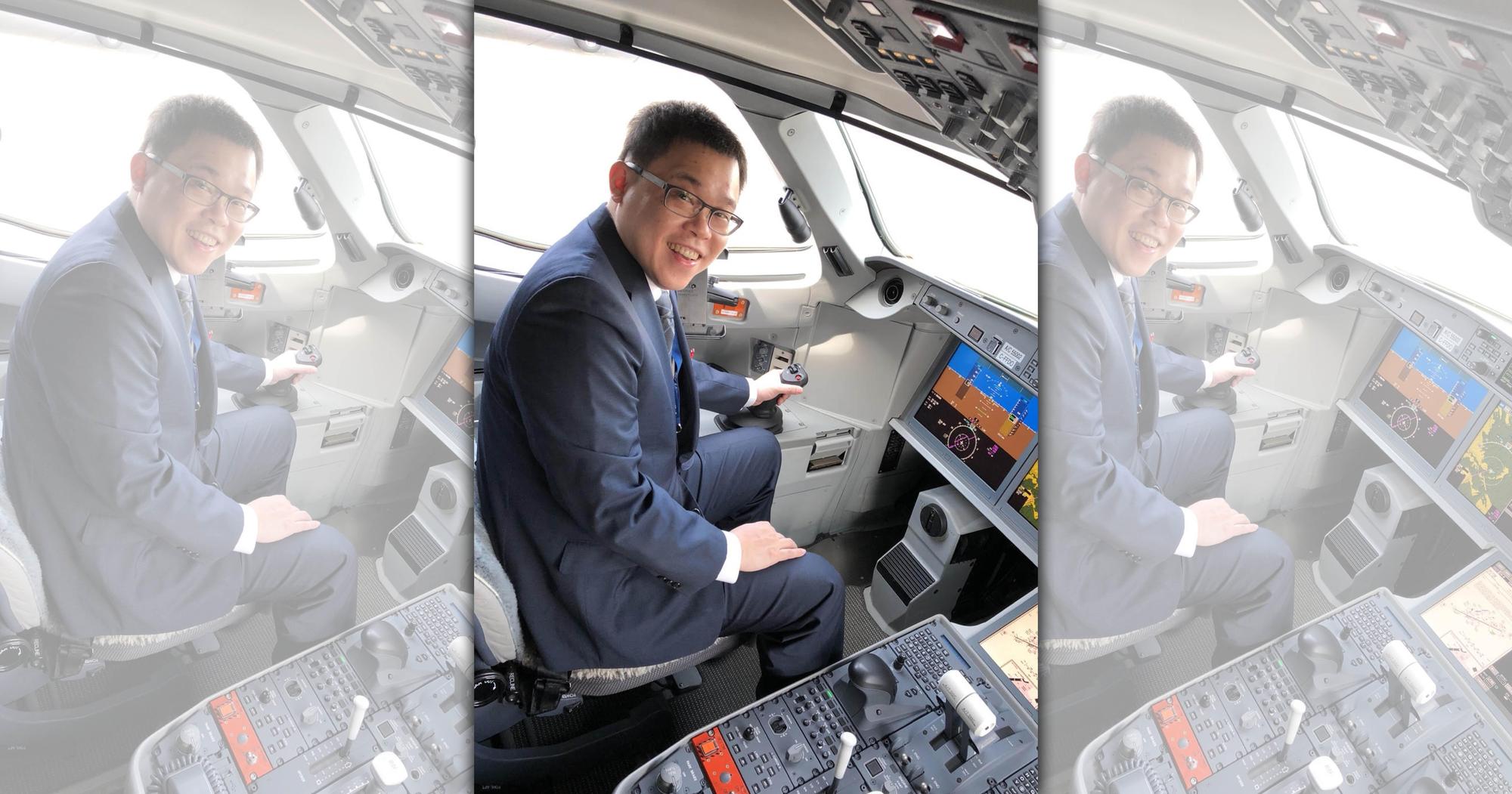 張國煒驚豔於空中巴士新型飛機的性能。(星宇航空提供)