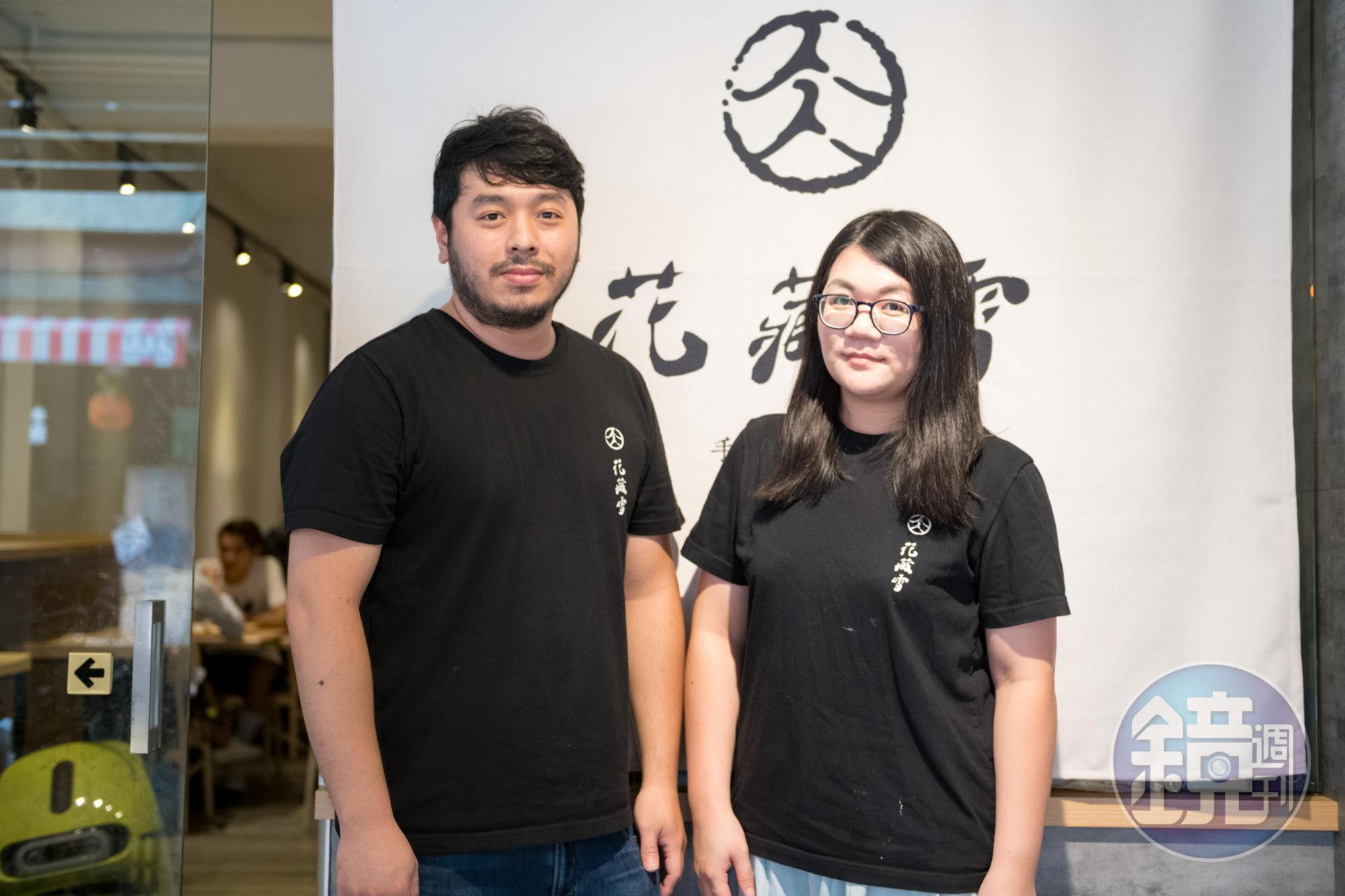老闆曾暉哲(左)和太太劉雅琪(右)首次開店,沒想到一年時間就成人氣冰店。