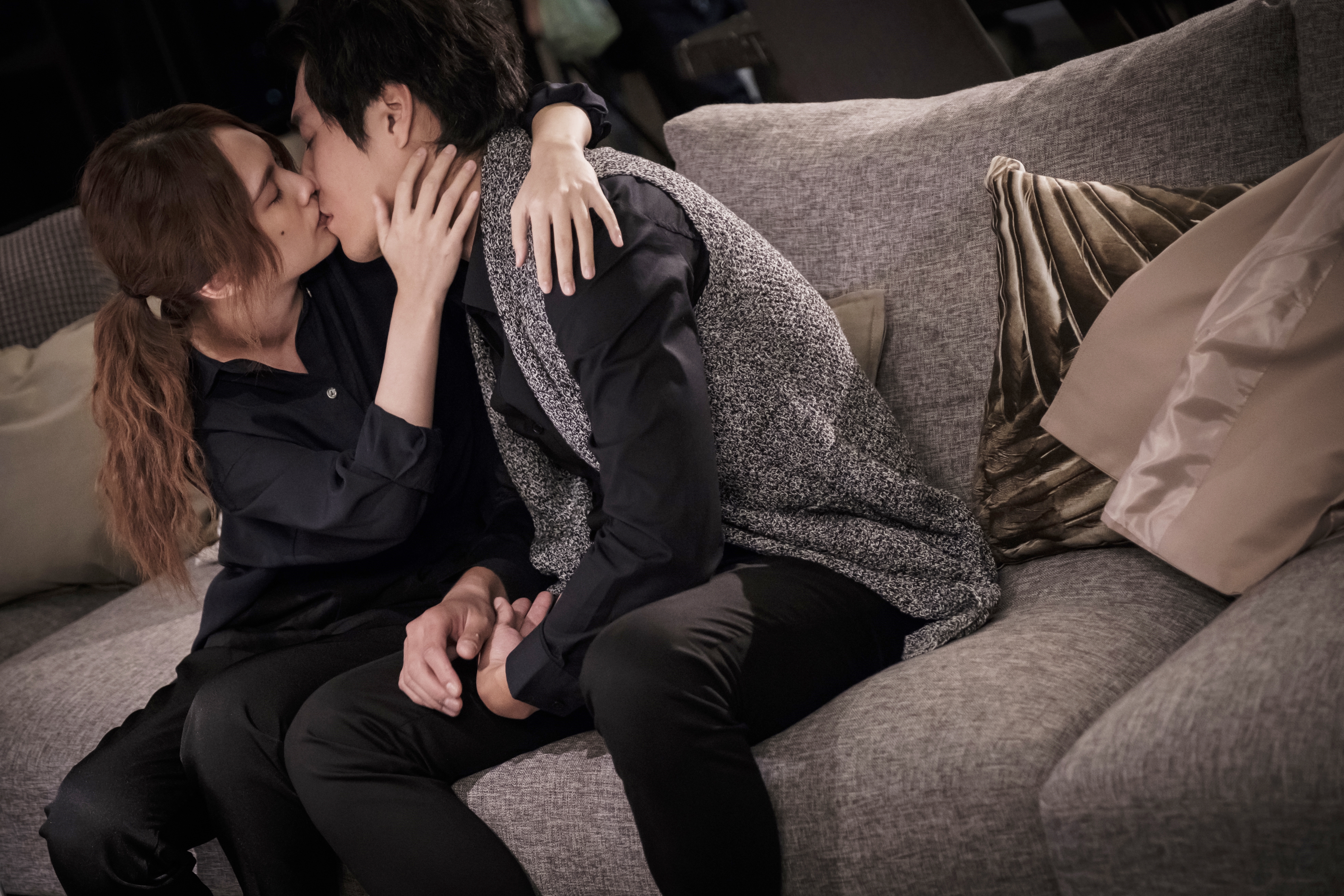 楊丞琳和藍正龍都是「吻戲老手」，拍吻戲一次OK不NG。（八大提供）