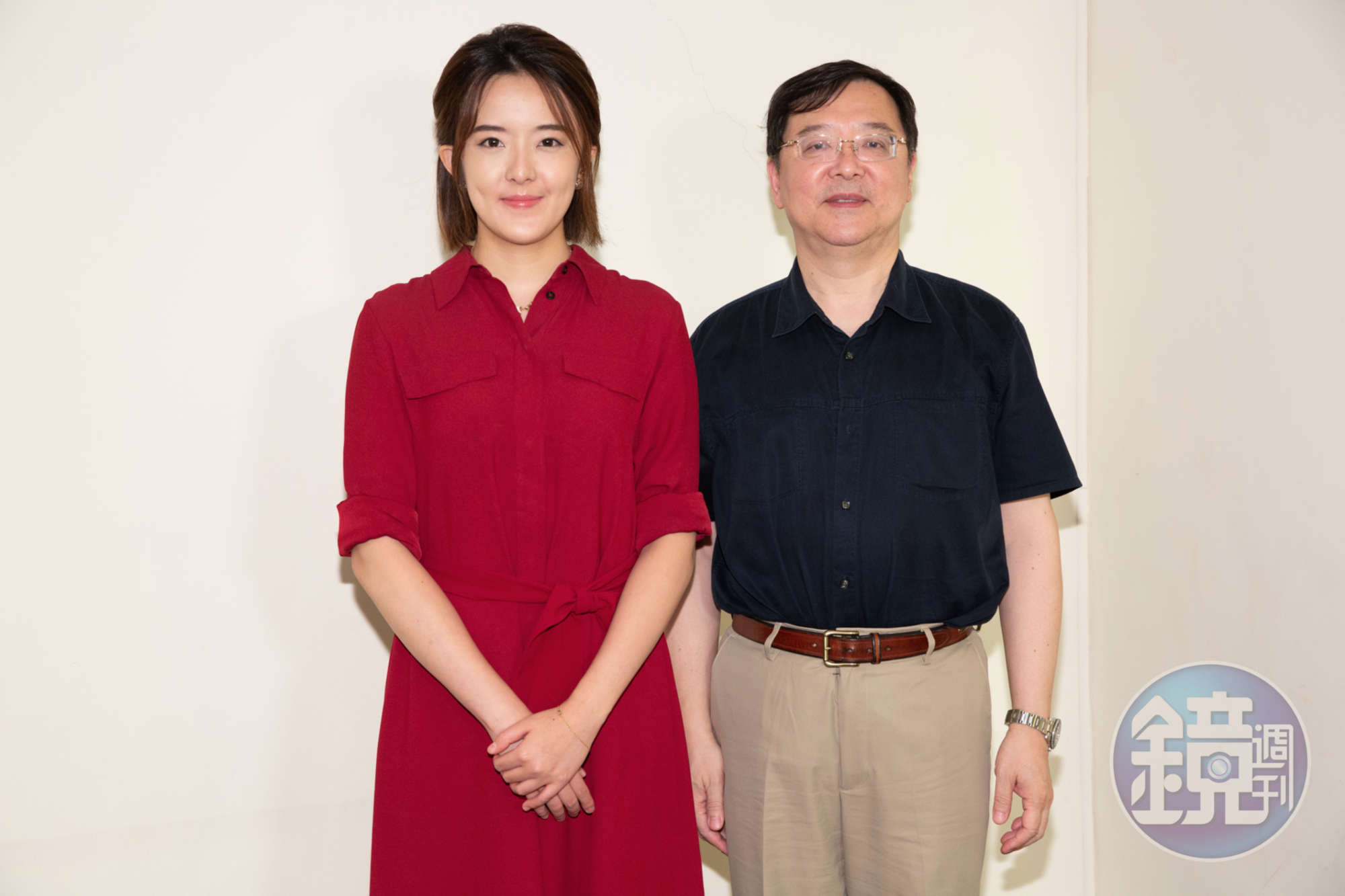 鋼琴家萬捷旎（左）和蘇州交響樂團團長陳光憲（右）於演出前接受媒體聯訪。