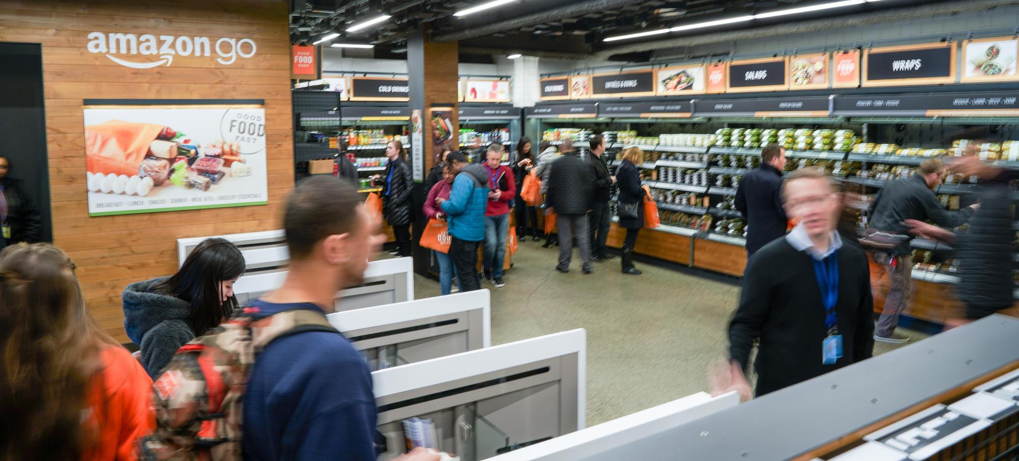 亞馬遜2016年推出無人便利商店「Amazon Go」,正式吹響全球無人商店的號角。(東方IC)