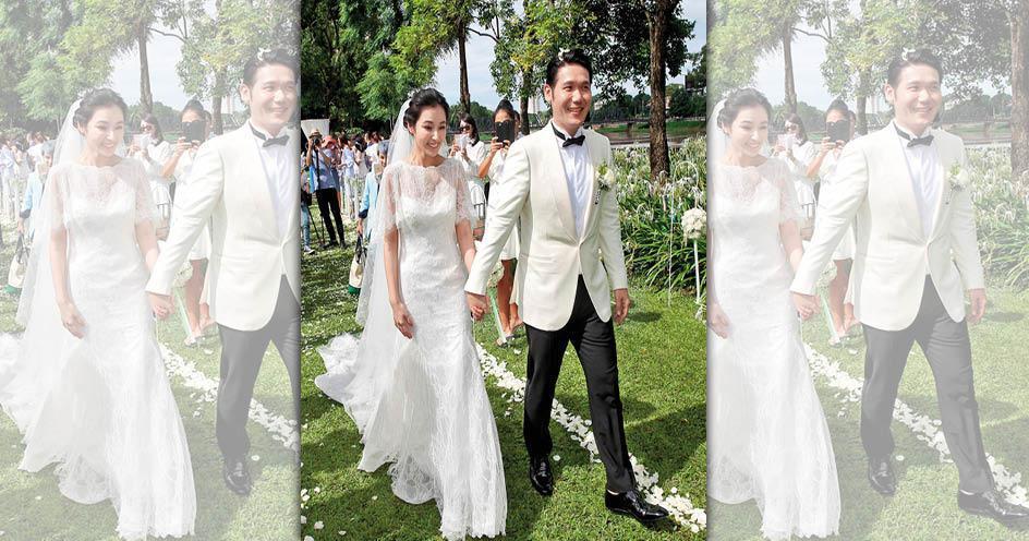 在情海漂浮多年，陳怡蓉2016年在清邁和薛博仁結婚。（翻攝自林莉官網）