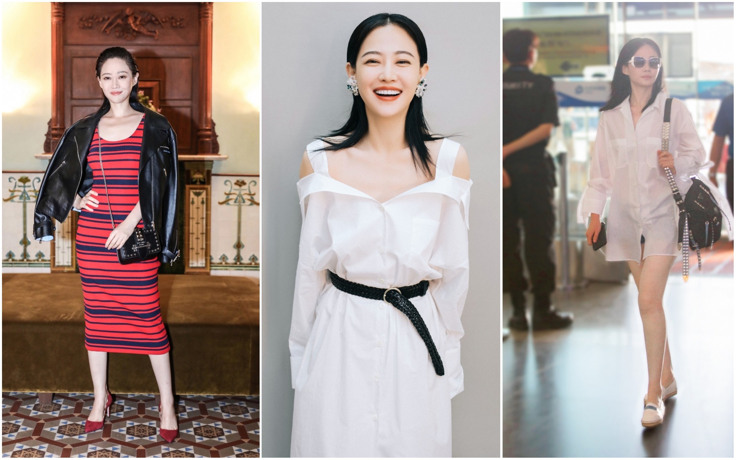 飾演宮鬥夯劇《延禧攻略》高貴妃的女星譚卓，卸下清裝宮服，穿起PRADA早秋服裝，還原本來的清秀佳人模樣。（PRADA提供）
