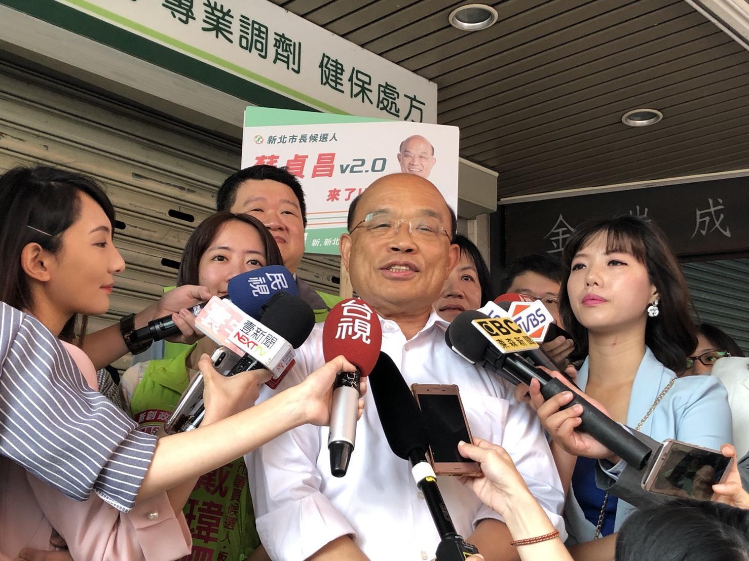 對於85度C被打壓,民進黨新北市長參選人蘇貞昌抨擊中國越做越過份。(蘇貞昌辦公室提供)