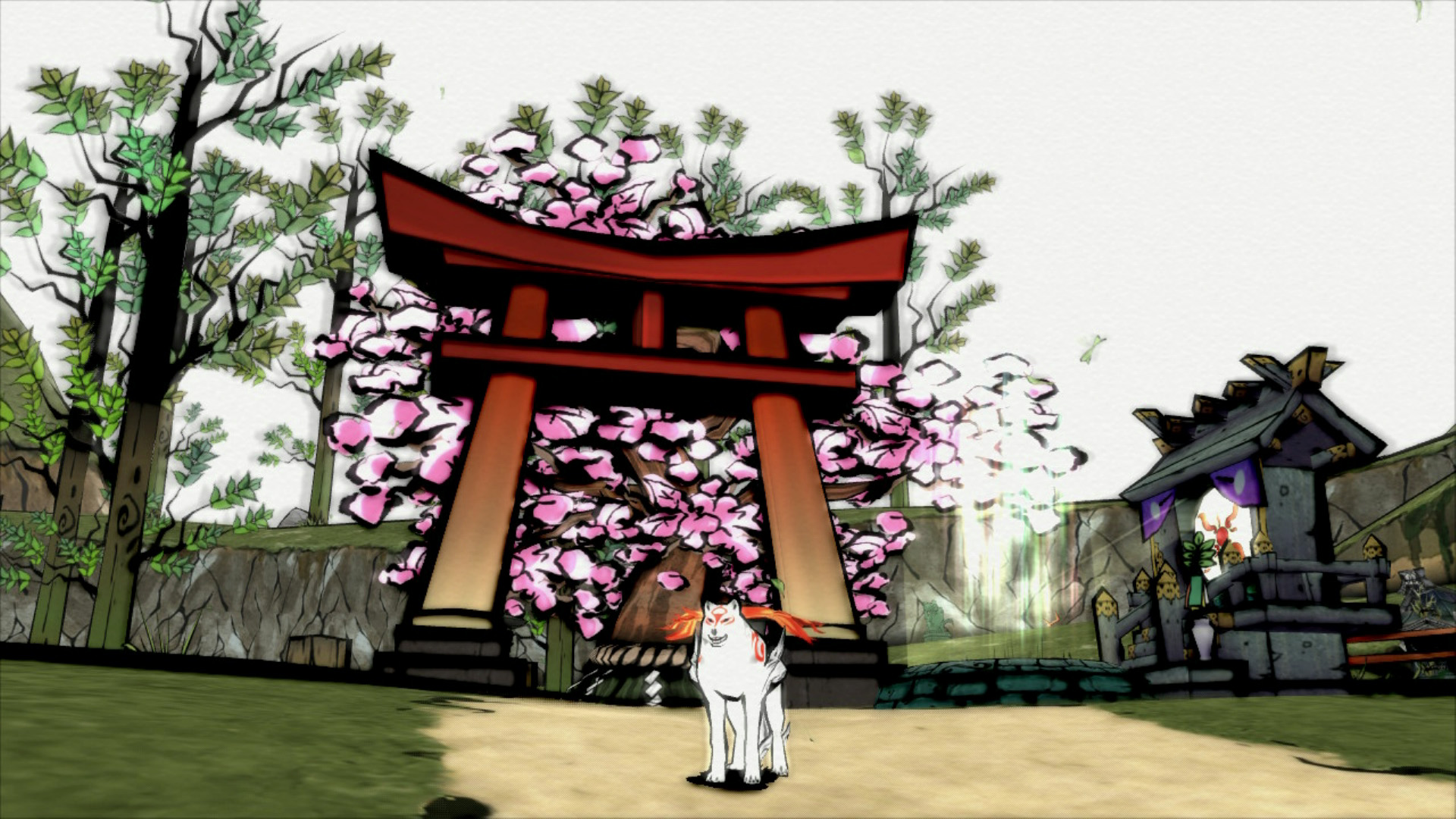 帶著濃濃東洋藝術風格的《大神》。（圖片來源：遊戲實機截圖）