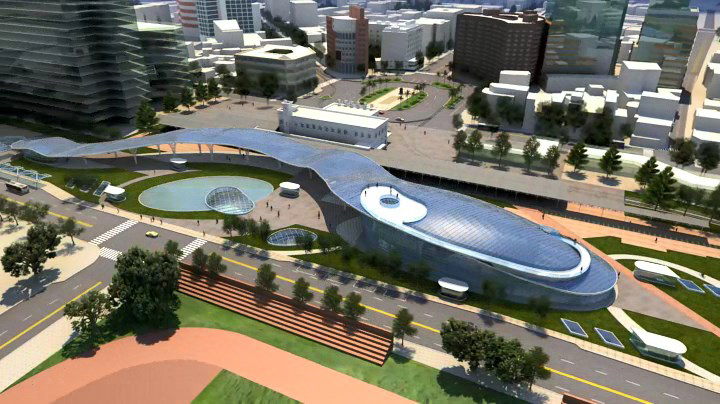 台南鐵路地下化幾經波折終於在去年動工,預計2022年底正式通車。圖為台南市車站設計模擬圖。(交通部提供)