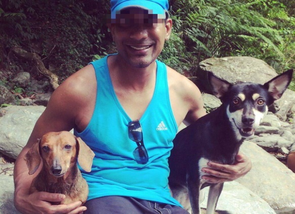 死者Ryan友人告訴警方，是Ryan的愛犬LuLu（黑色）帶路才找到死者的屍體。（翻攝自Ryan臉書）