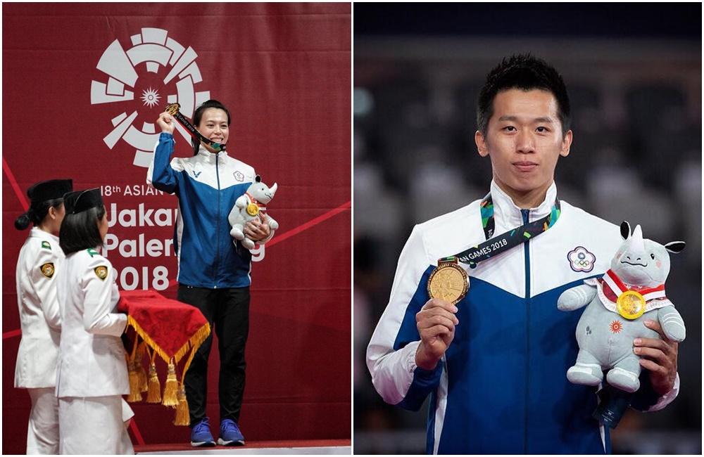 體操鞍馬好手李智凱和舉重女神郭婞淳助台灣在本屆亞運再留下珍貴的2面金牌。(左圖取自蔡英文 Tsai Ing-wen臉書、右圖取自李智凱 Chih Kai Lee粉絲專頁)