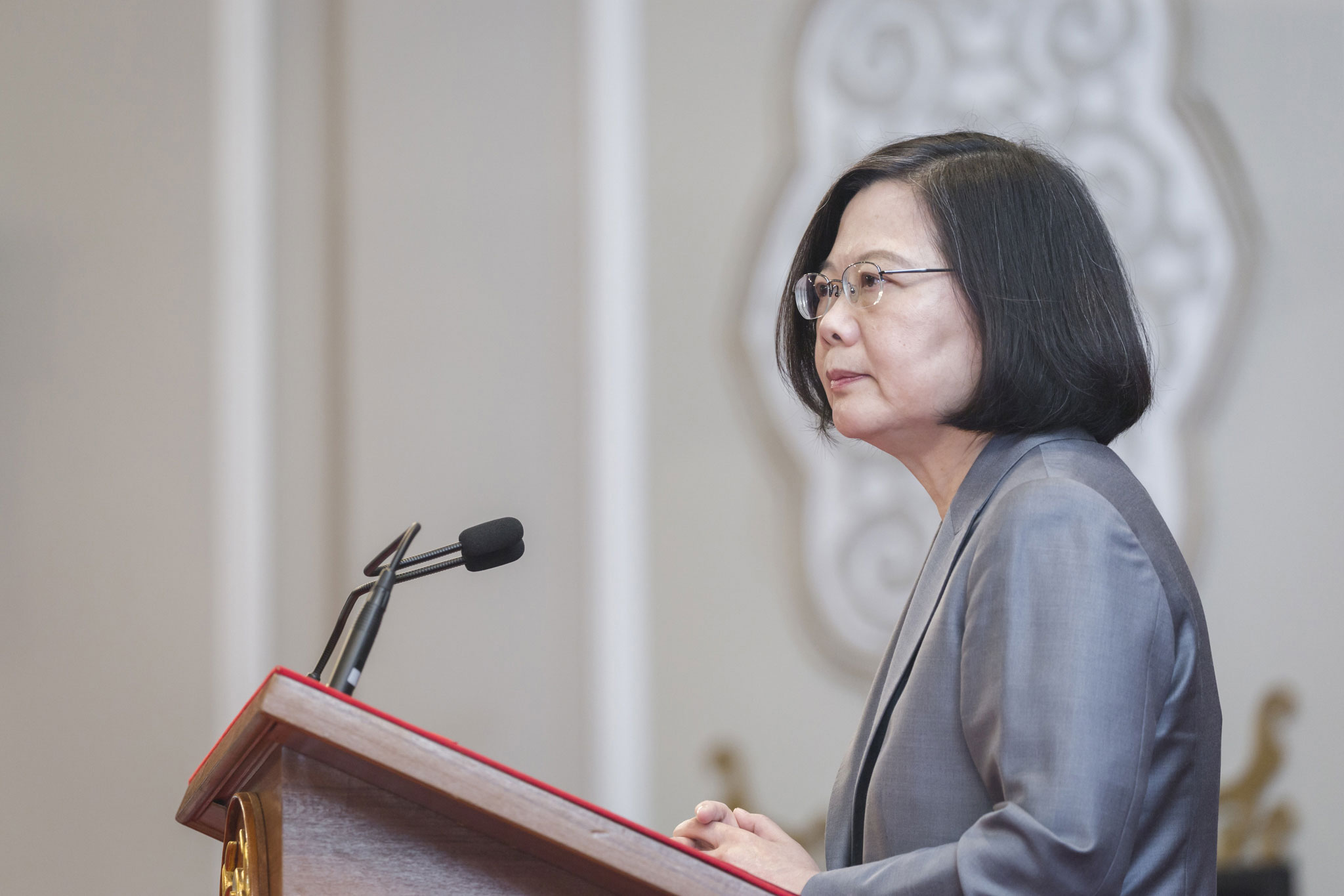 薩國斷交後，總統蔡英文說，我方掌握斷交訊息，已有一段時間。（總統府提供）
