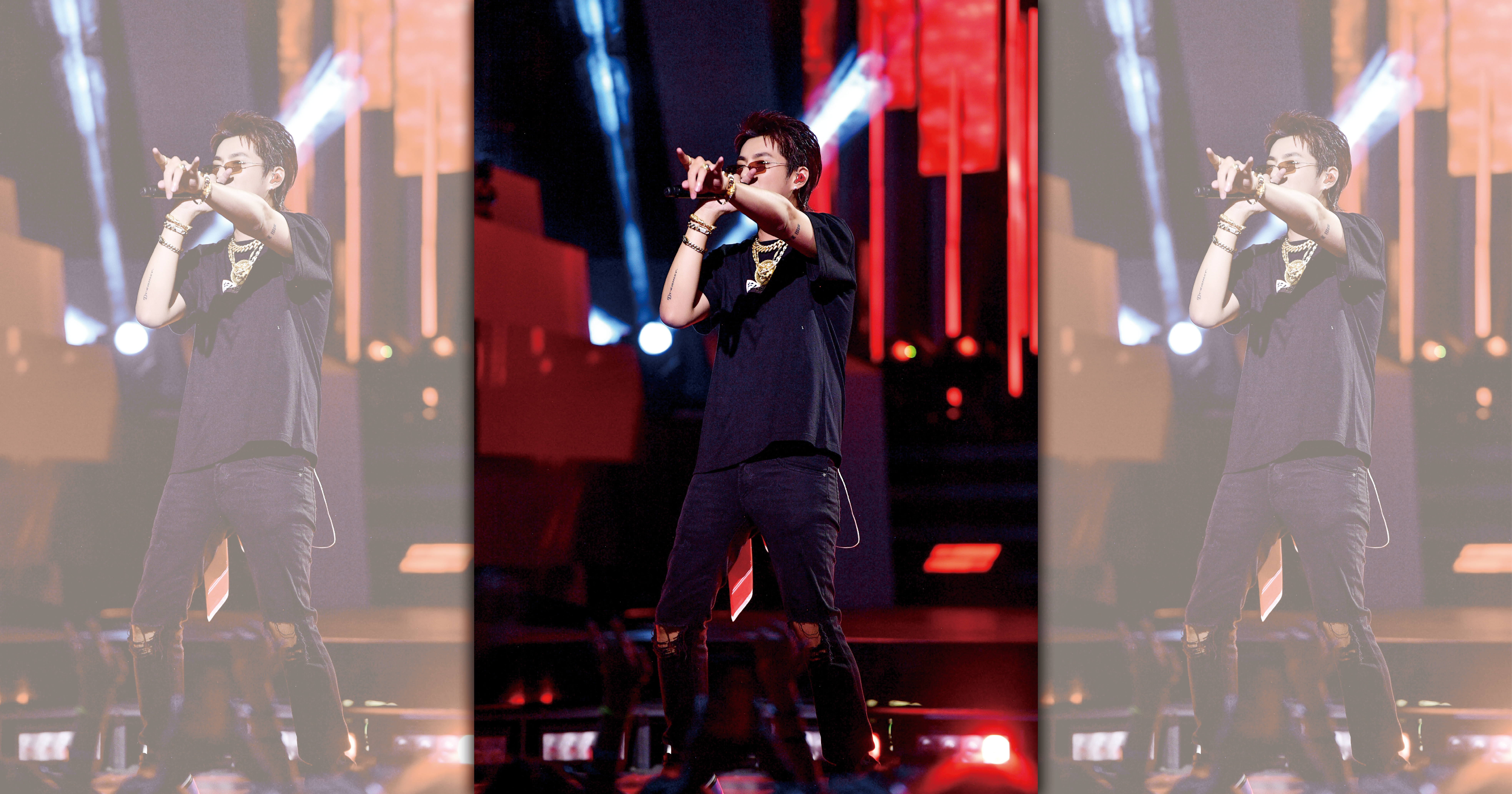 吳亦凡站上典禮舞台演出、連唱3首揚威國際的作品。（georgepimentel1提供）