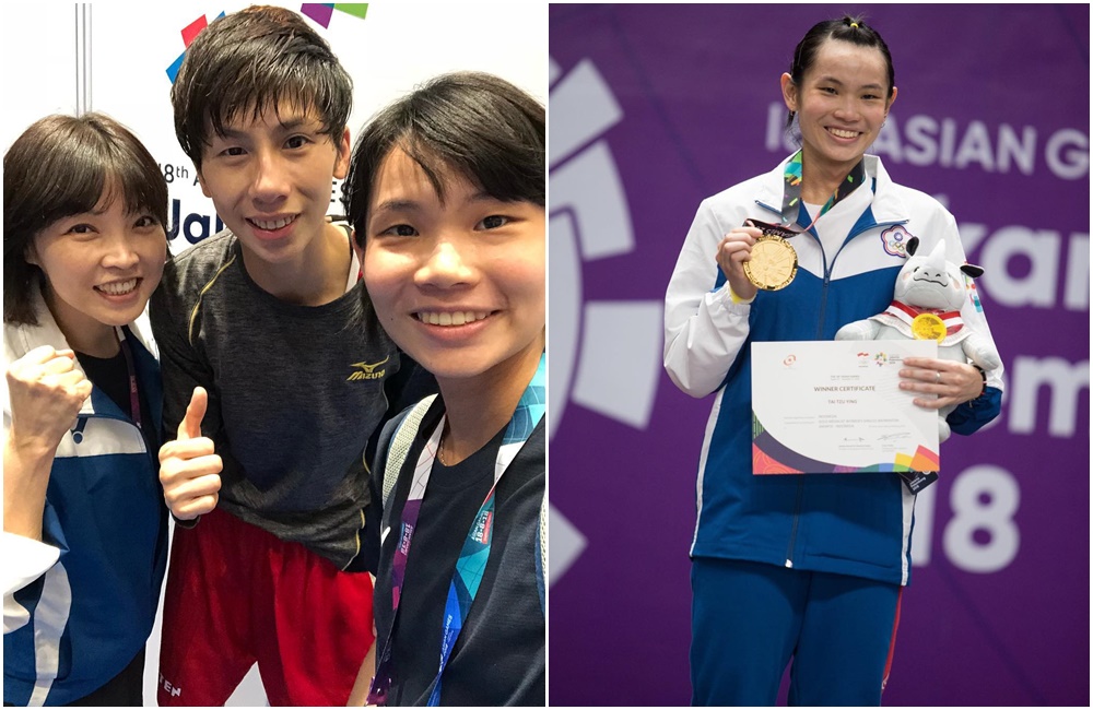 戴資穎亞運取得女單金牌後，到拳擊賽場觀戰為台灣選手加油。（取自IG帳號：tai_tzuying）