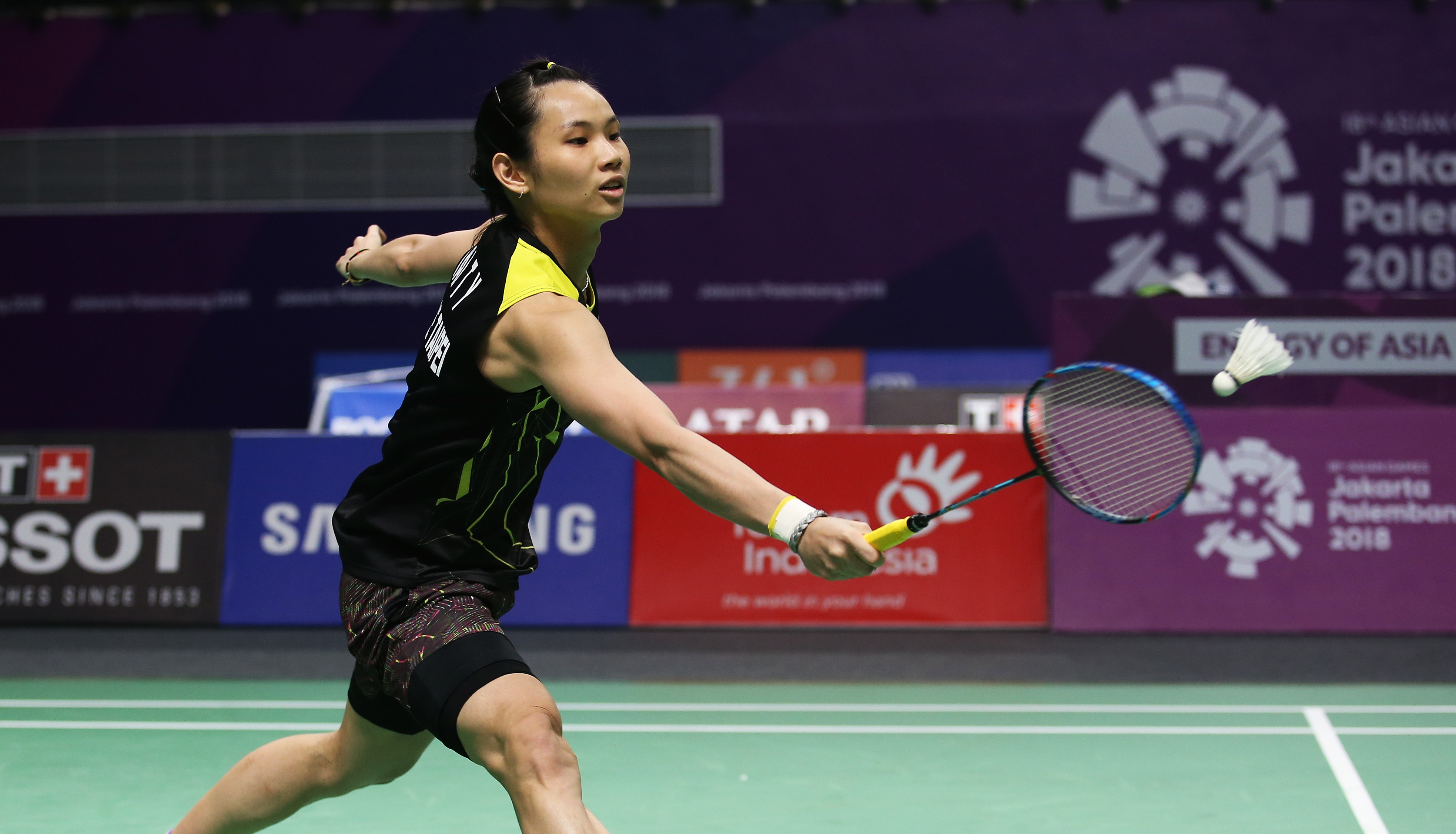 前（28）日亞運羽球場上，世界排名第一的球后戴資穎在金牌戰擊敗印度好手辛度，順利為中華隊再添一面金牌。（中華奧會提供）