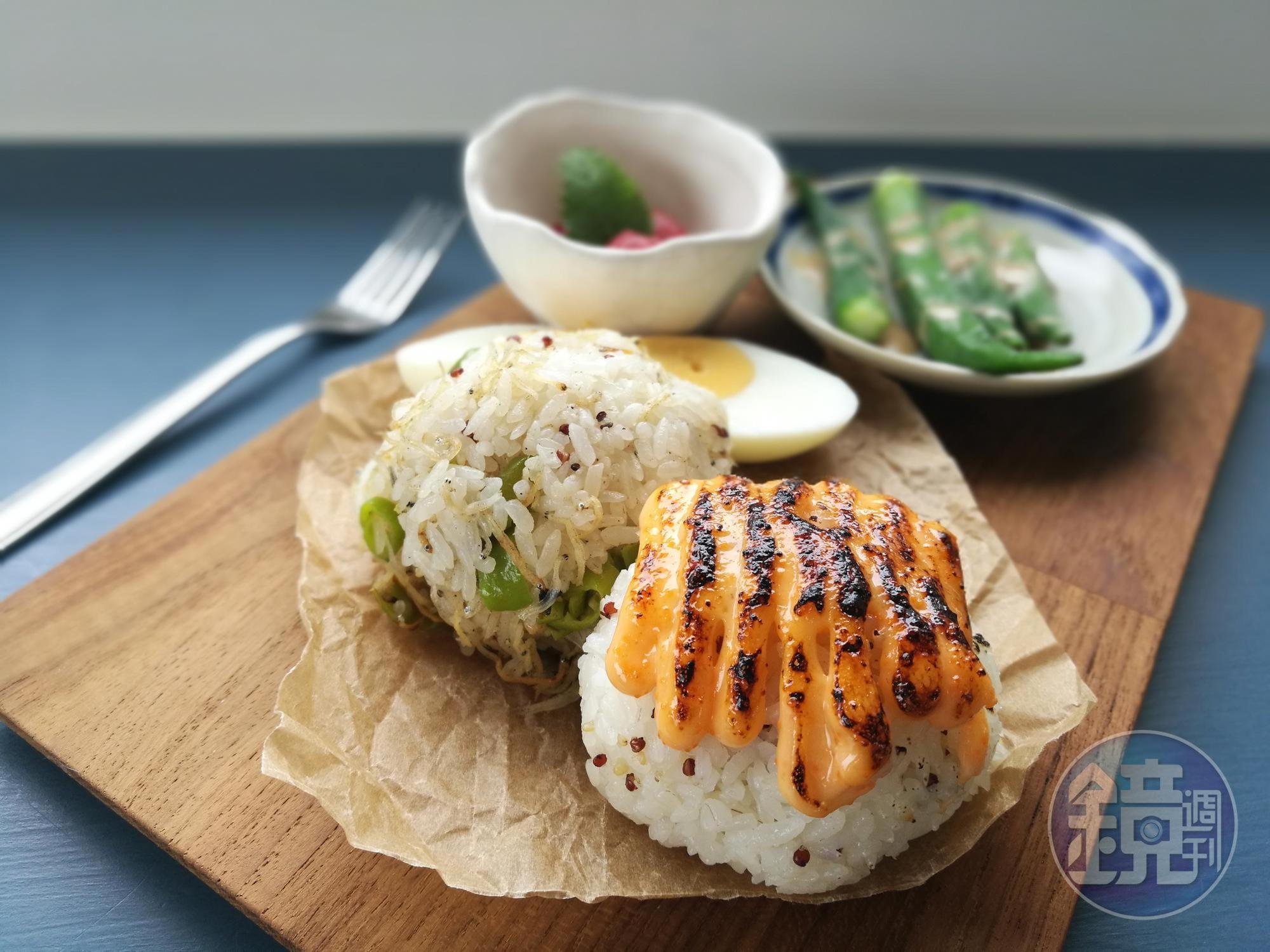 自然滋味的「小花徑飯糰餐」自11點供應，賣完為止。（230元／套）