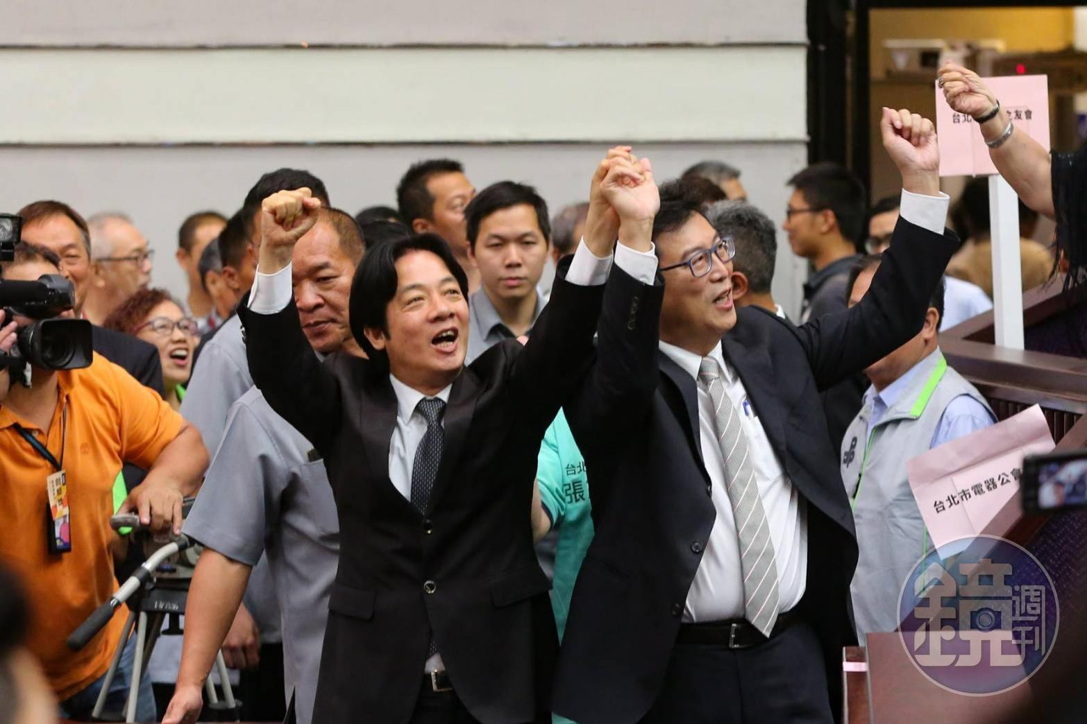 行政院長賴清德今晚為姚文智站台助選。