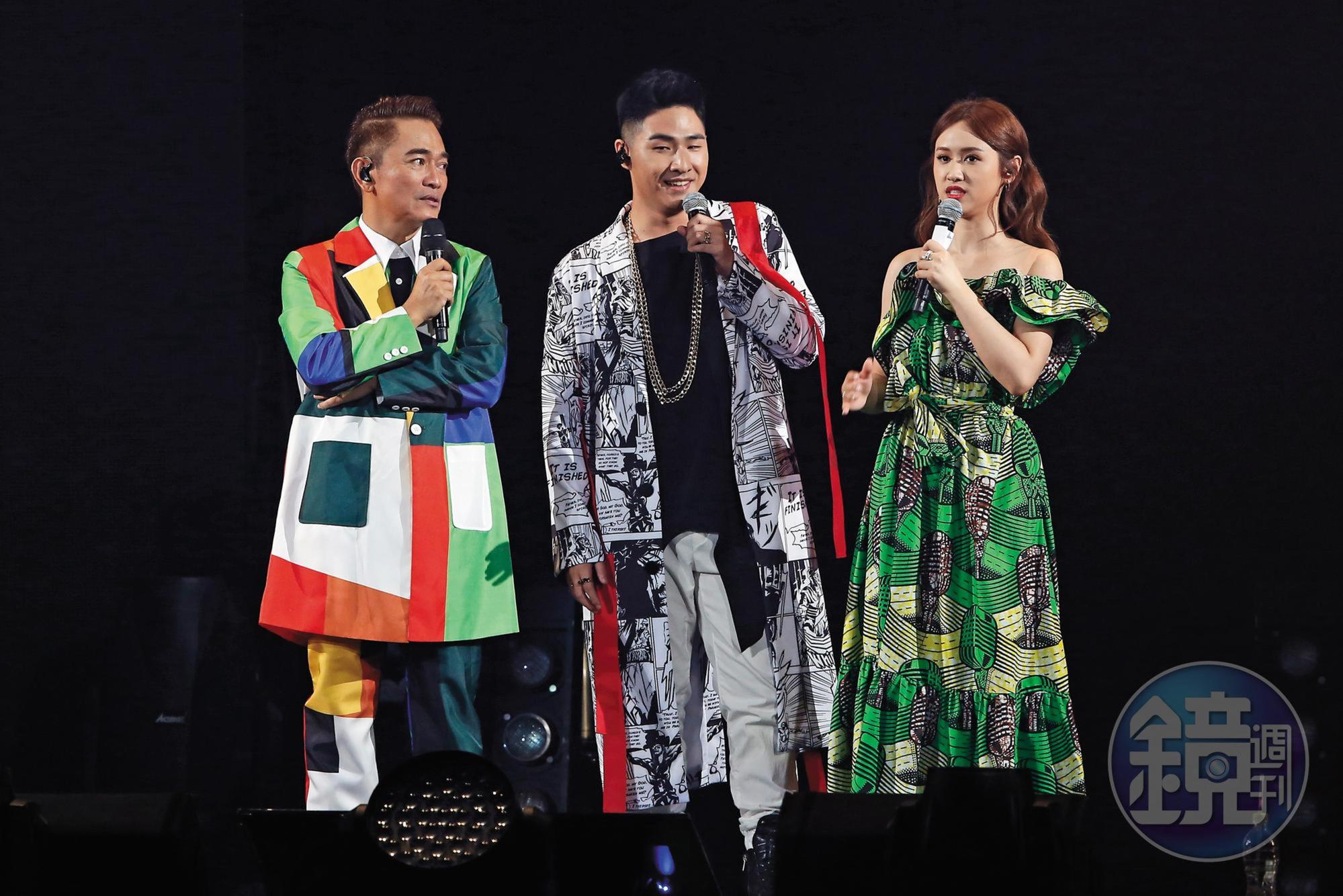 吳宗憲(左起)、鹿希派、吳姍儒一家3口,在娛樂圈發展,成績不錯。