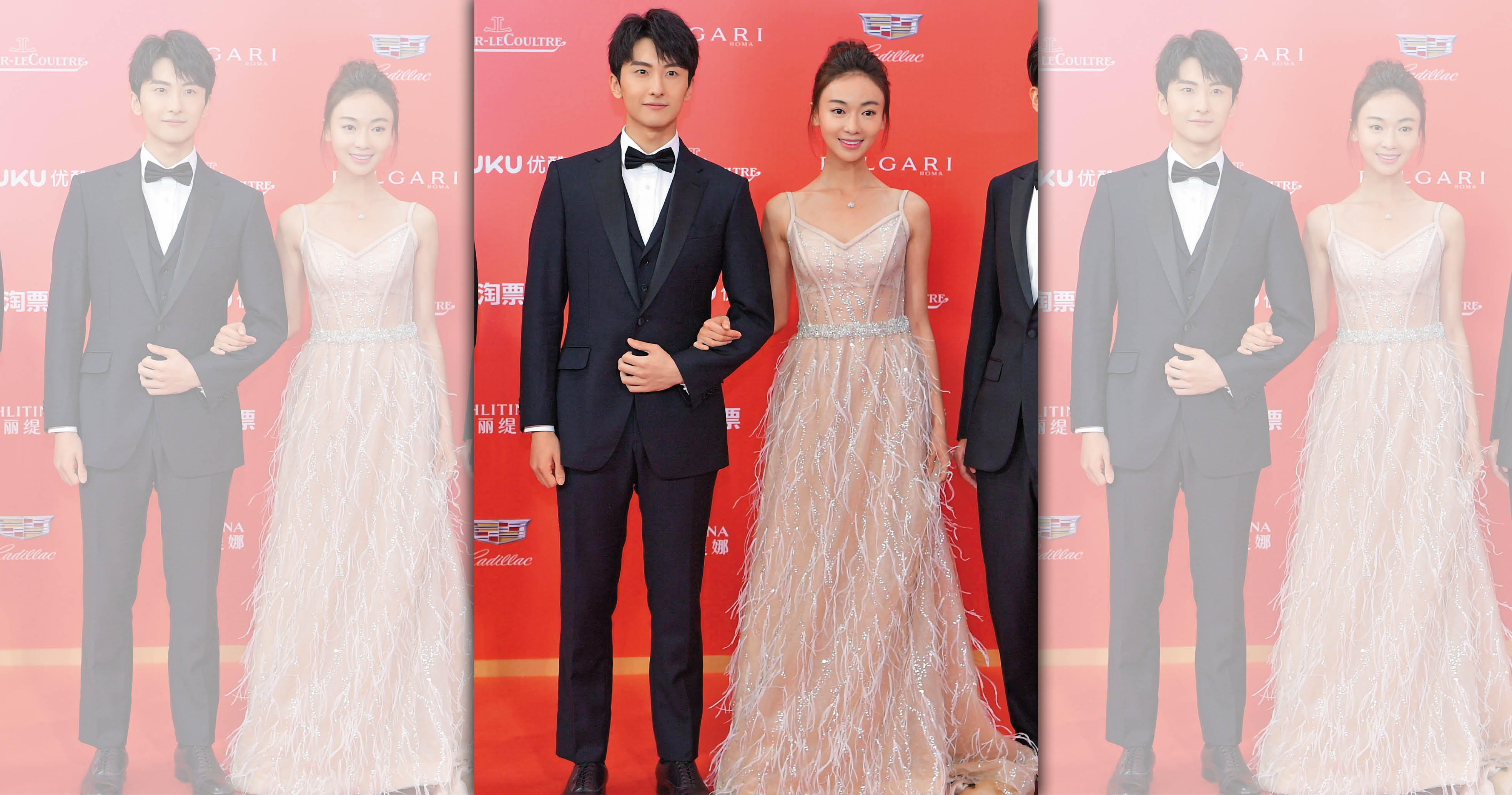 吳謹言（右）6月與電影《說走就走的旅行》演員牛駿峰走上海電影節紅毯時，大概想不到會憑宮鬥劇《延禧攻略》爆紅，又因耍大牌被封殺。（東方IC）