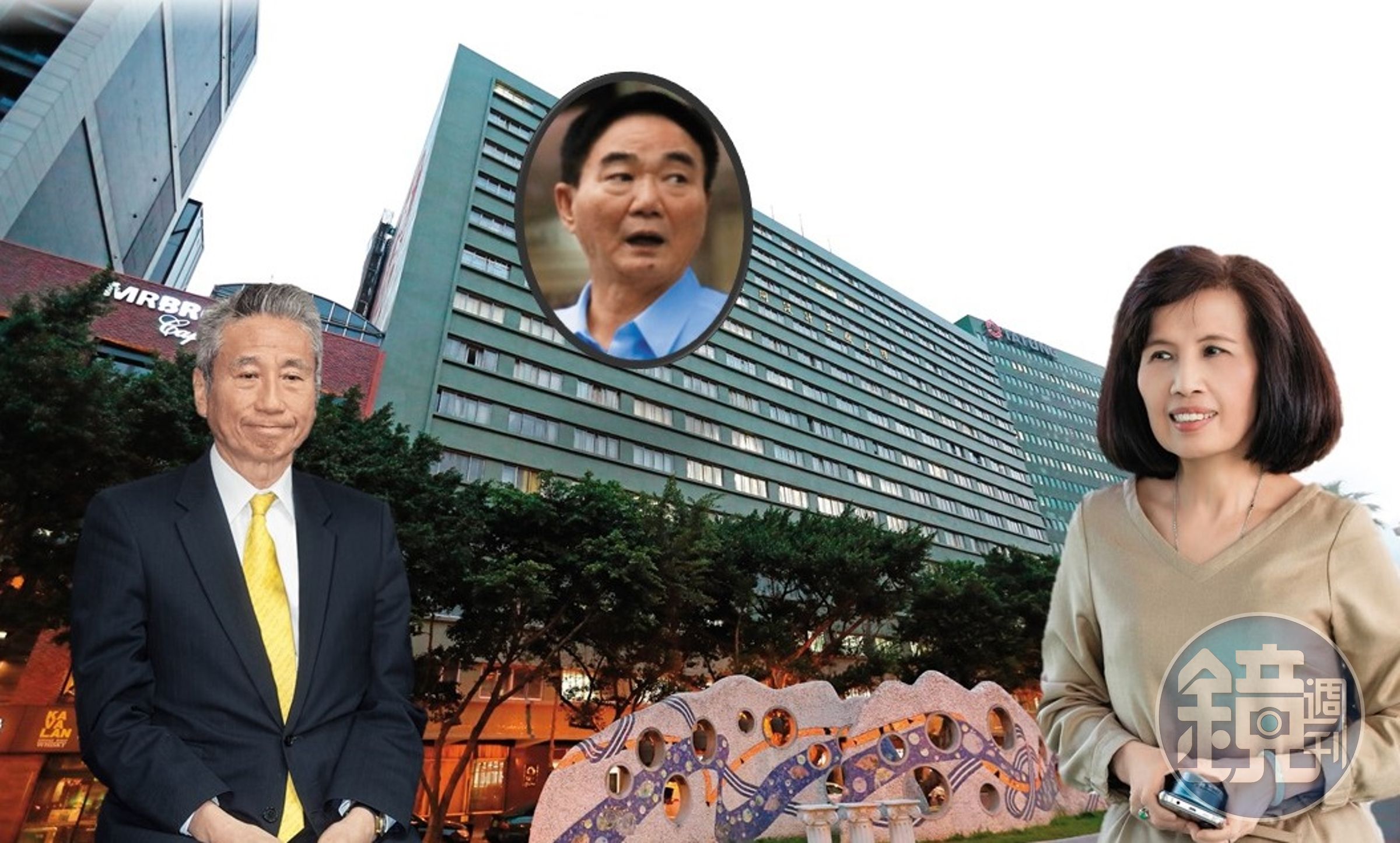 大同經營權之爭再起，董事長林郭文艷（右）面臨市場派來勢洶洶，使出渾身解數應戰。左為市場派三圓建設董事長王光祥，圓圈者為台商鄭文逸。