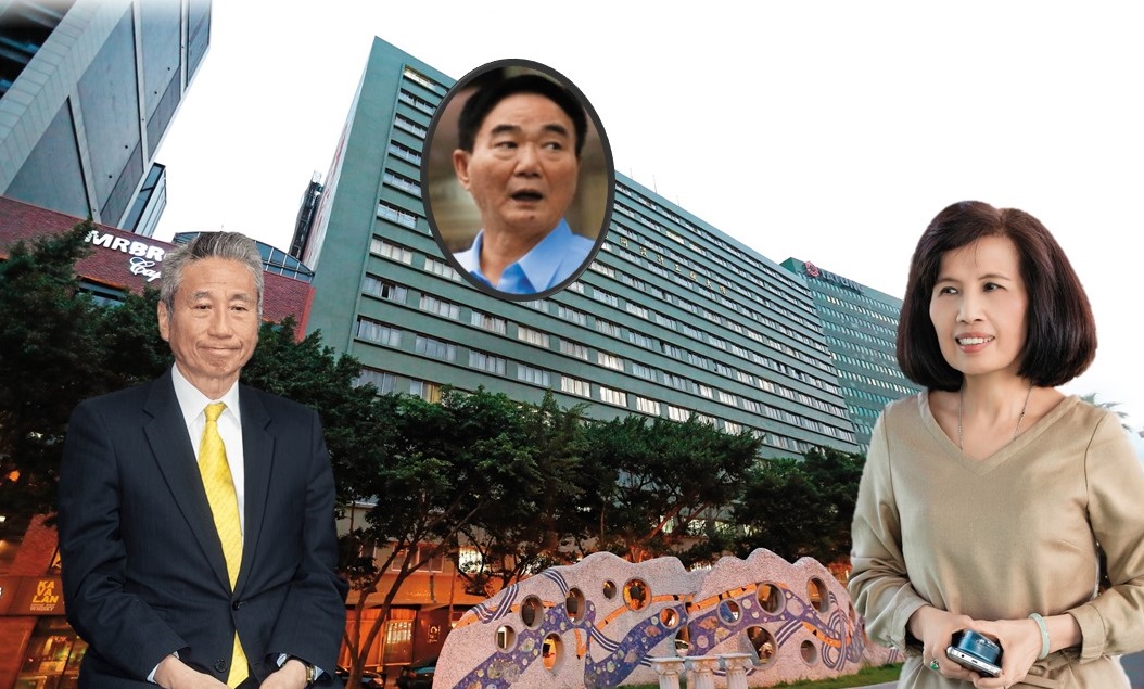 大同經營權之爭再起，董事長林郭文艷（右）面臨市場派來勢洶洶，使出渾身解數應戰。左為市場派三圓建設董事長王光祥，圓圈者為台商鄭文逸。