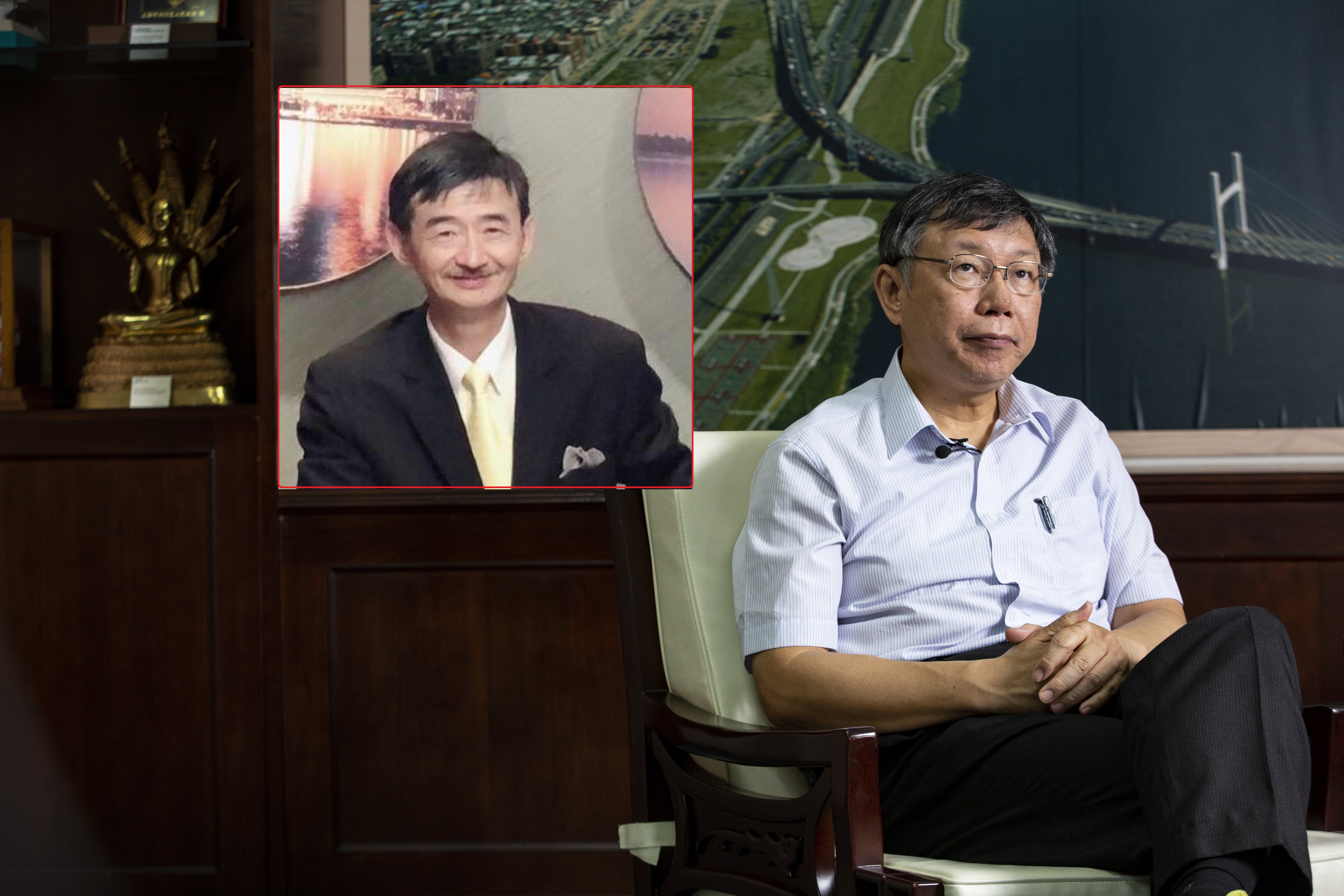 蝴蝶蘭文創公司負責人吳祥輝對柯文哲提出誹謗罪告訴，並求償1000萬元。（小圖翻攝自吳祥輝臉書）