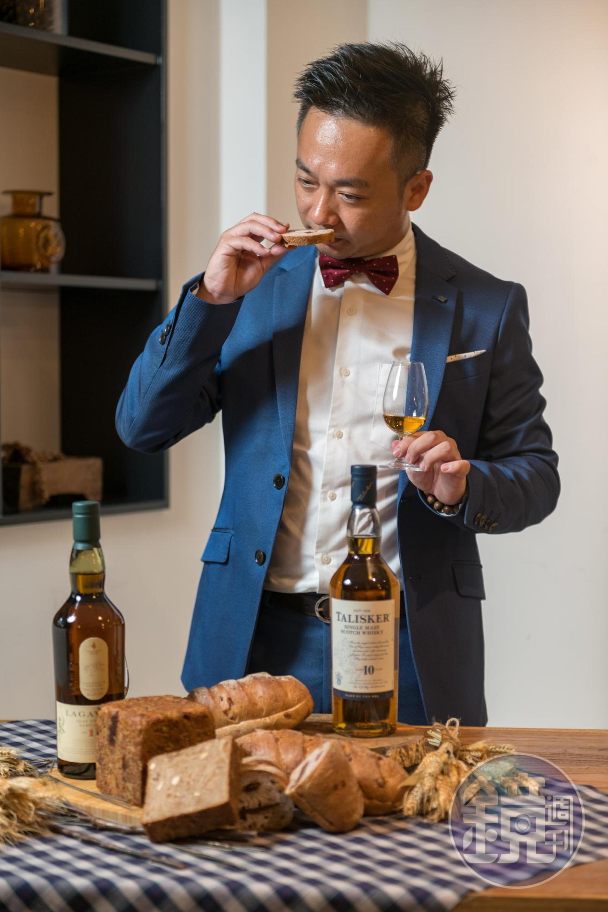 威士忌達人學院資深講師余璨宏（Howard），講解酒食搭配很生動。