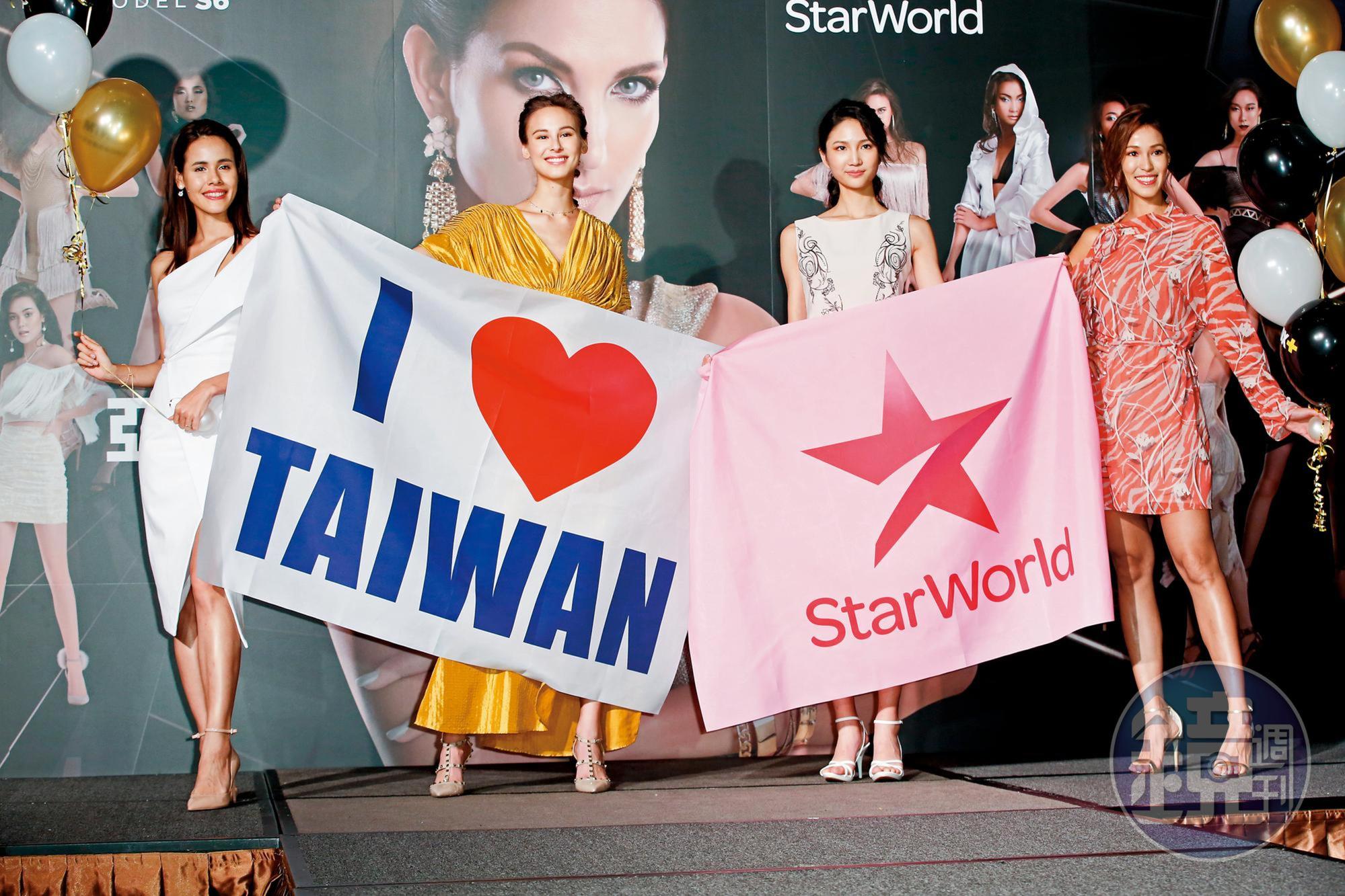 Akemi(右一)、陳詠芯(右二)和娜塔莉(左一)是白彌兒(左二)的「學姐」,也曾在《亞洲超級名模生死鬥》中獲好成績。