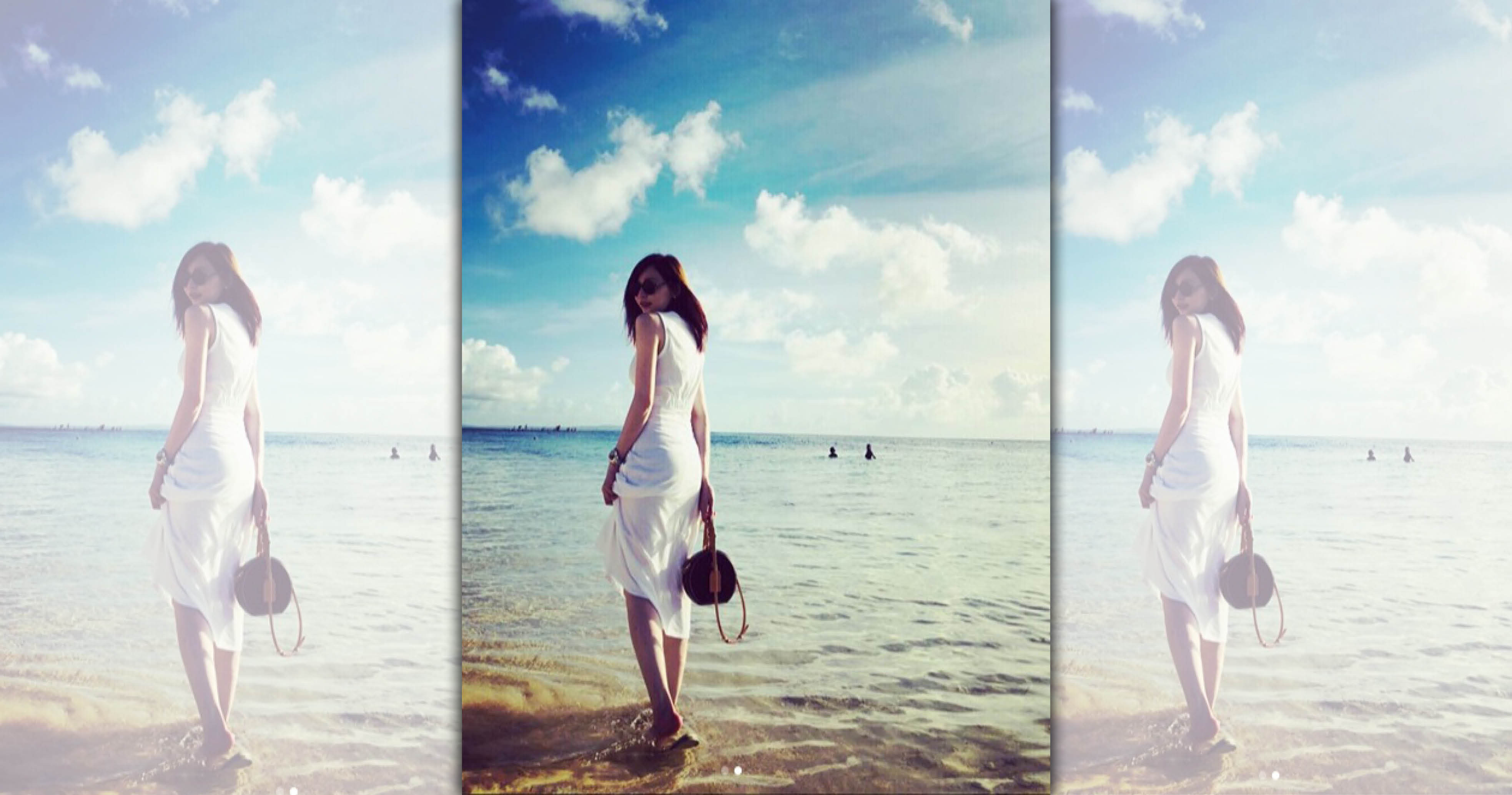 王心凌在IG上發了海邊度假的照片，一位粉絲開玩笑說「度假天后」，惹怒了她。（翻攝自王心凌IG）