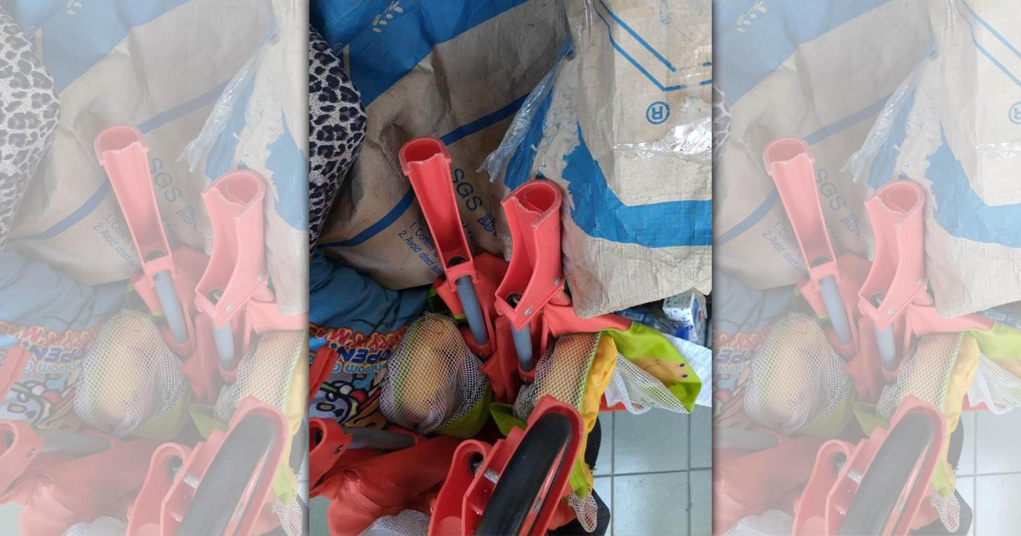女童下體流血，男童父親認為是玩具屋支架害他受傷。（翻攝畫面）