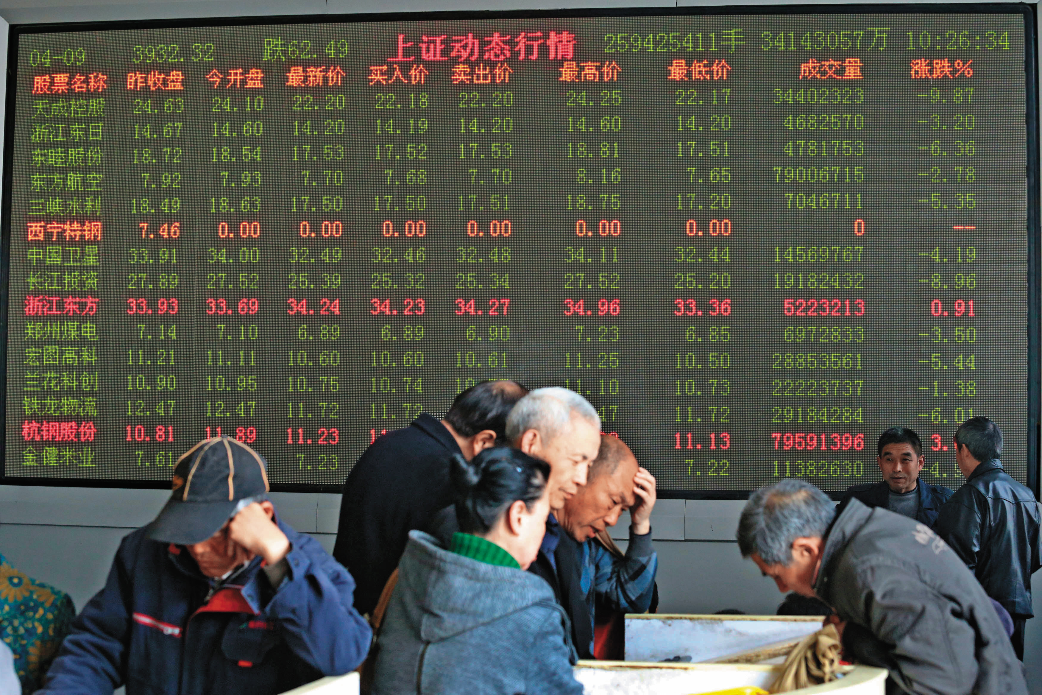 中美貿易大戰開打，中國股市傷重，不少投資人心生恐懼。（東方IC）