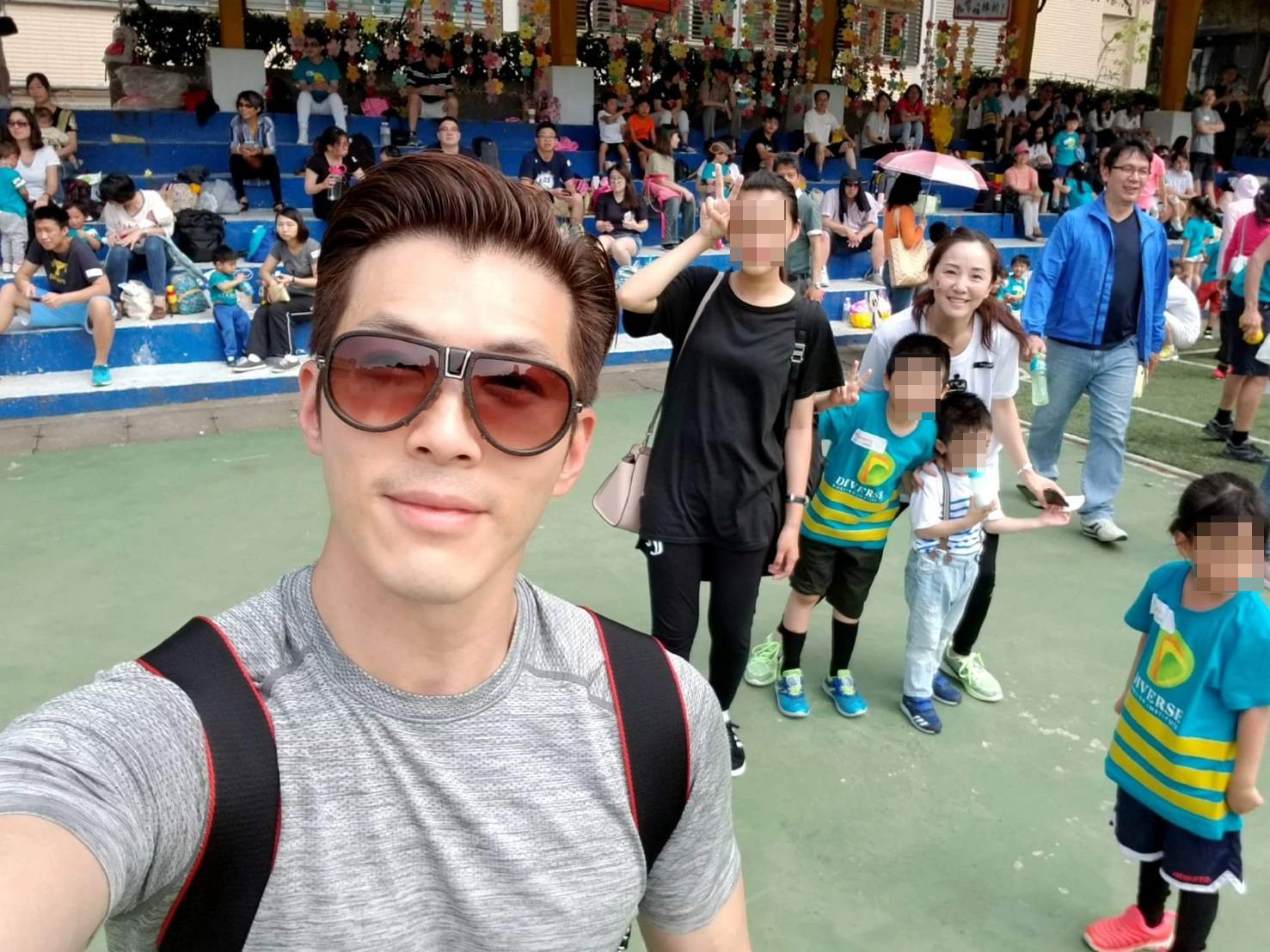 黃少祺熱愛健身，常帶著2個寶貝兒子及老婆一起運動，曾拿下兒子學校的親子跑步比賽冠軍。（翻攝自黃少祺臉書）